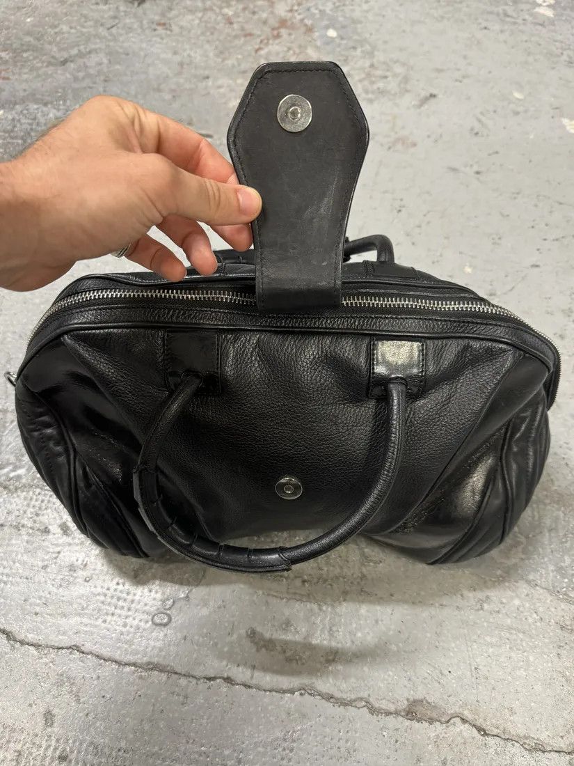 Jean Paul Gaultier × Vintage 2000s Jean Paul Gaultier Ballistic Black Reinforced Leather Handle Bag Size ONE SIZE - 6 Thumbnail