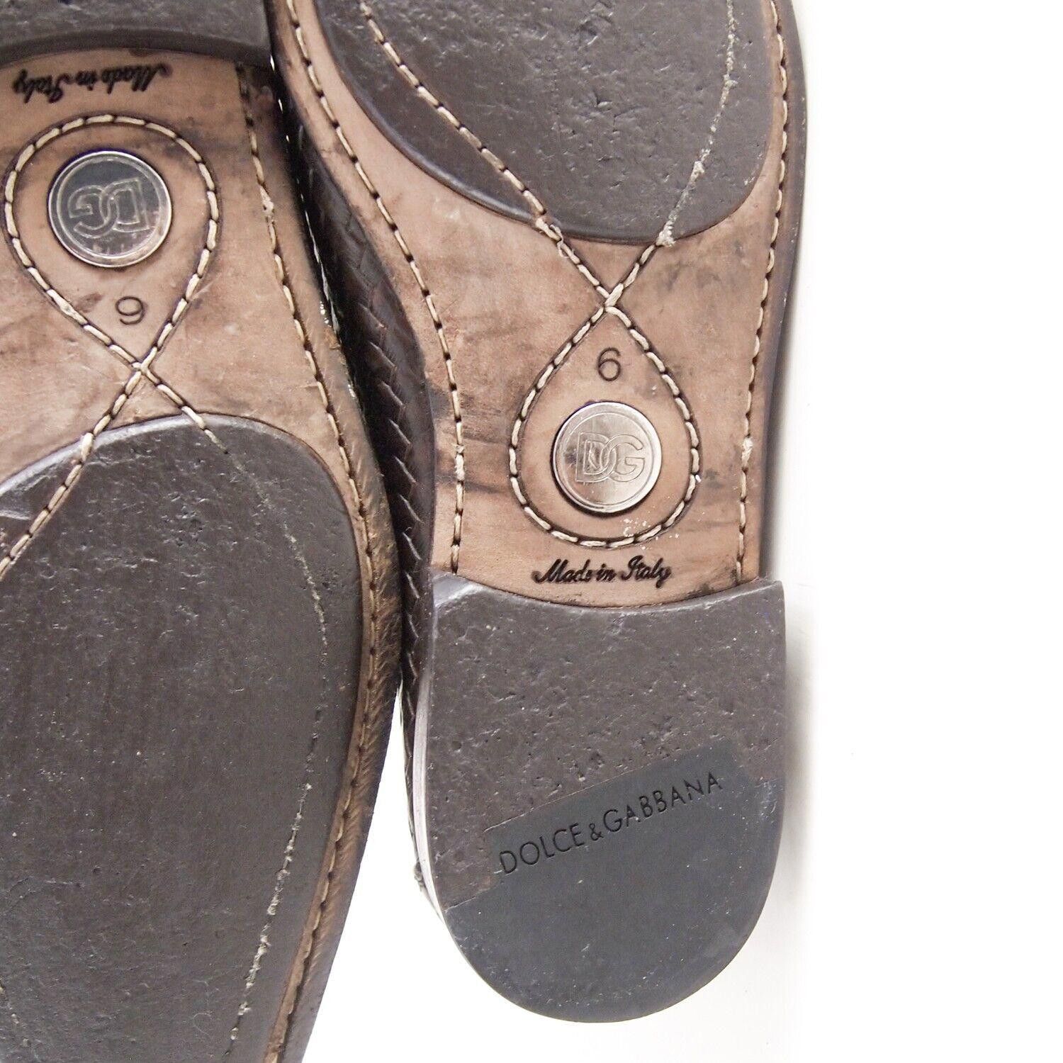 Dolce & Gabbana Dolce Gabbana Logo Loafers Brown Braided Leather EU 40 US 7 Size US 7 / EU 40 - 9 Thumbnail