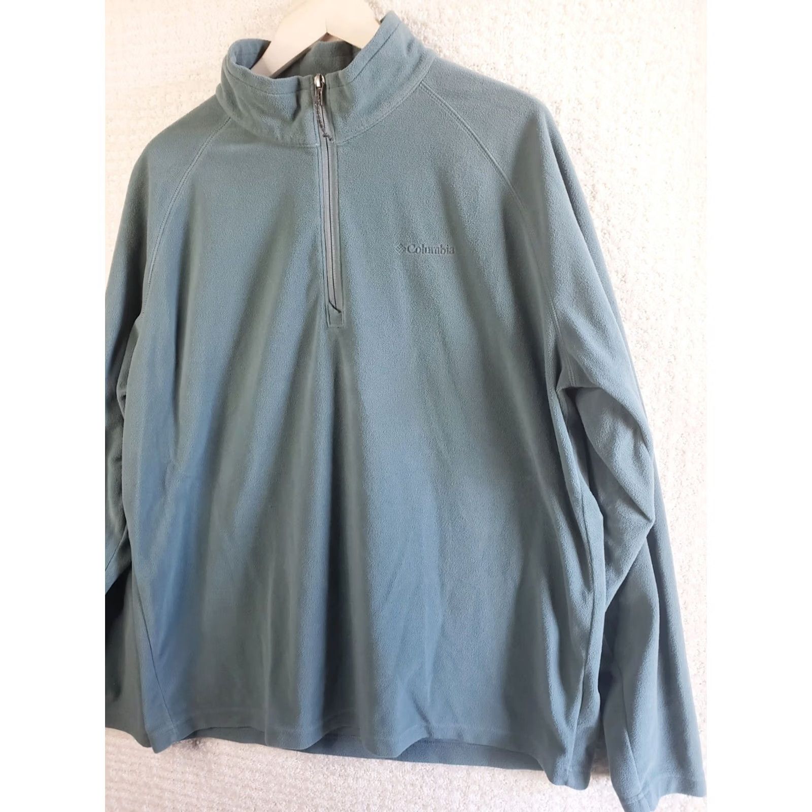 Vintage Columbia Sweater Mens XL 1/4 Zip Mock Neck Fleece Pullover Green Size US XL / EU 56 / 4 - 4 Thumbnail
