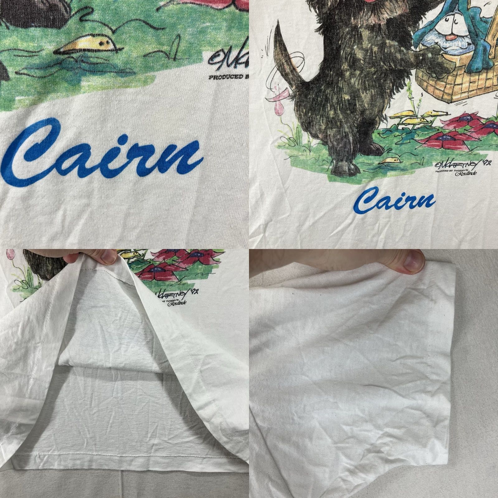 Fruit Of The Loom VINTAGE Cairn Terrier T Shirt Mens XL Single Stitch Funny Basket Cat Souvenir 90s Animals USA Size US XL / EU 56 / 4 - 8 Thumbnail