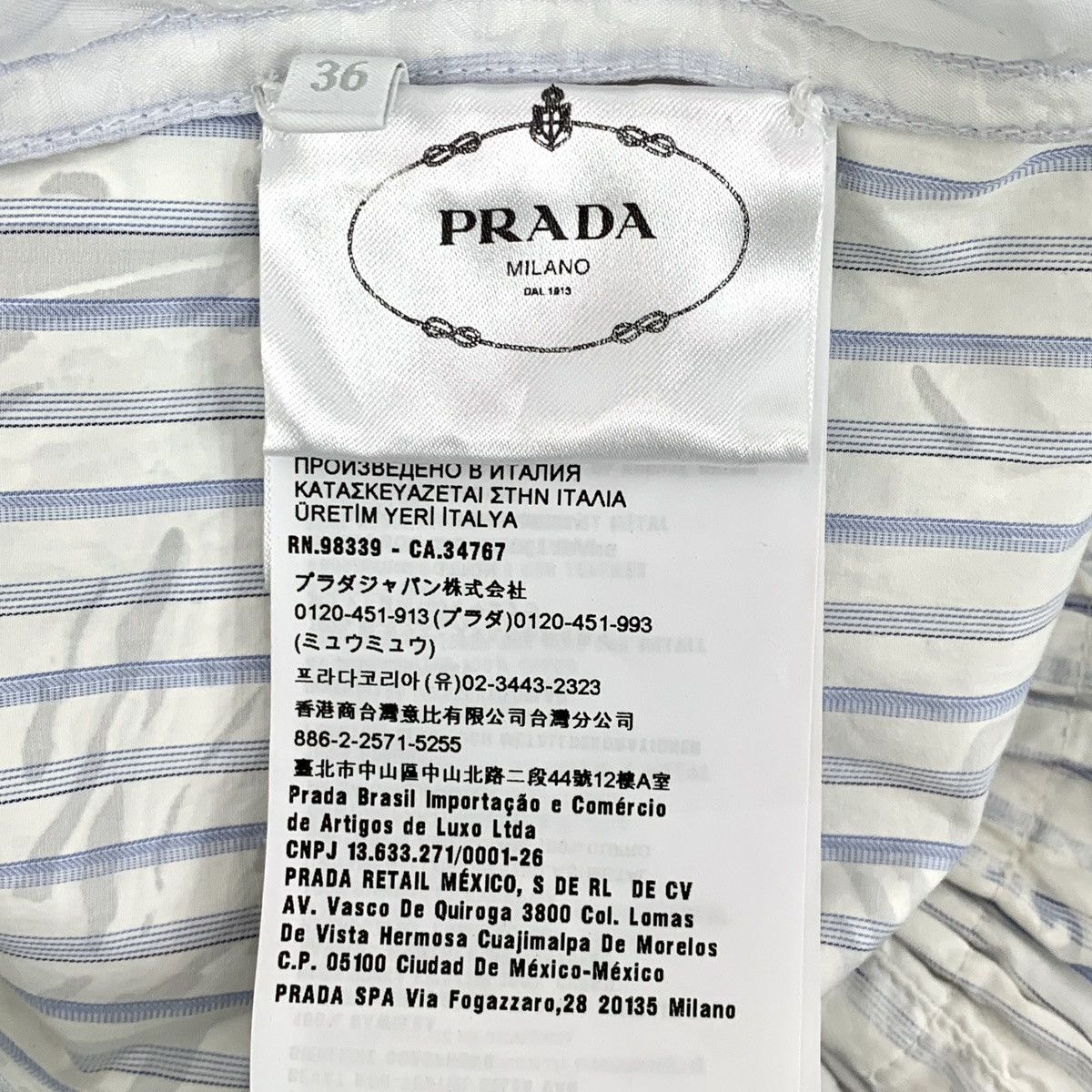 Prada Prada White Striped Logo Letter Printed Casual Shorts K26WX Size 25" / US 0 / IT 36 - 7 Thumbnail