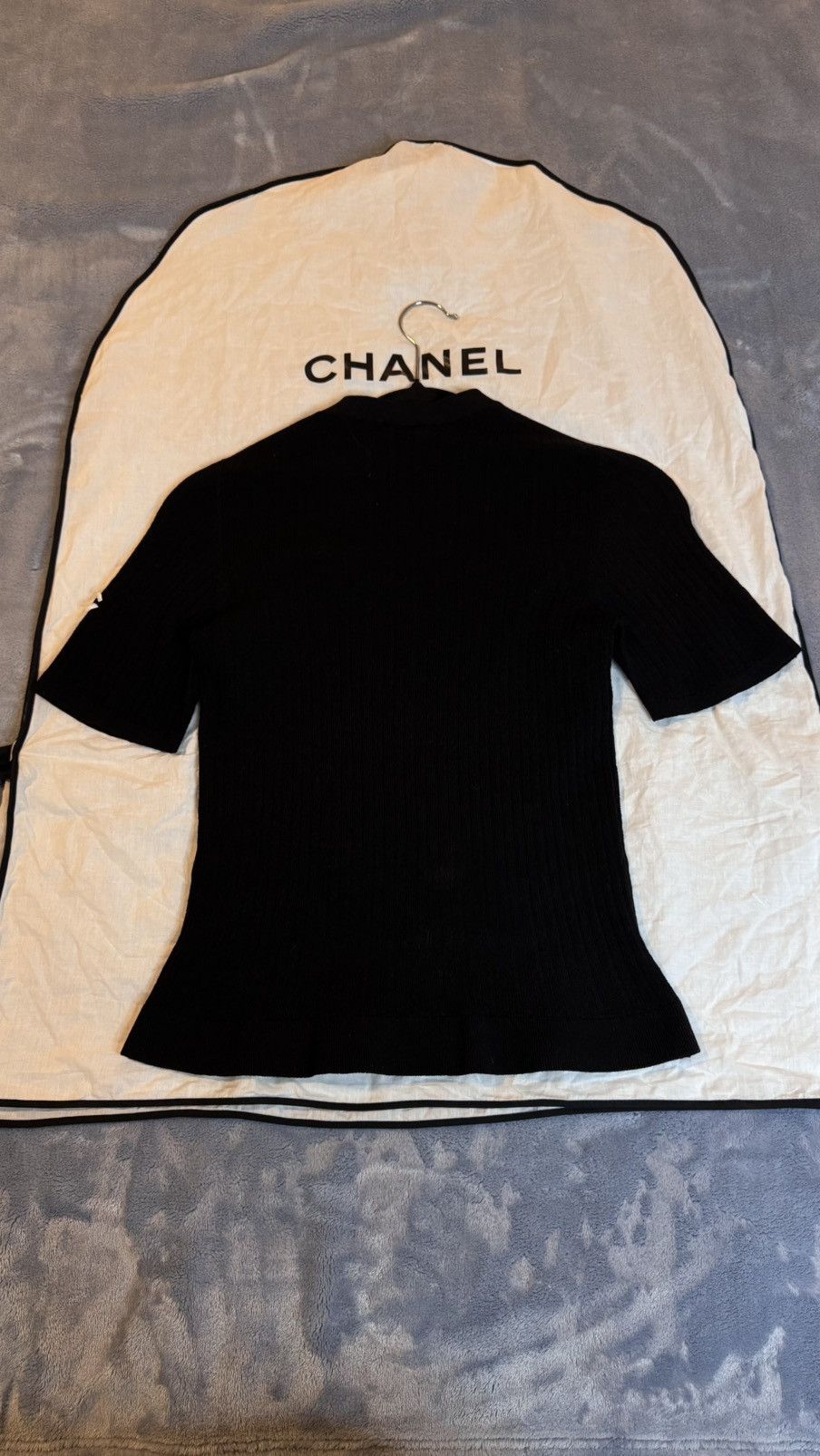 Chanel Chanel Ribbed Knit Top With Mesh Center Panel Size L / US 10 / IT 46 - 9 Thumbnail