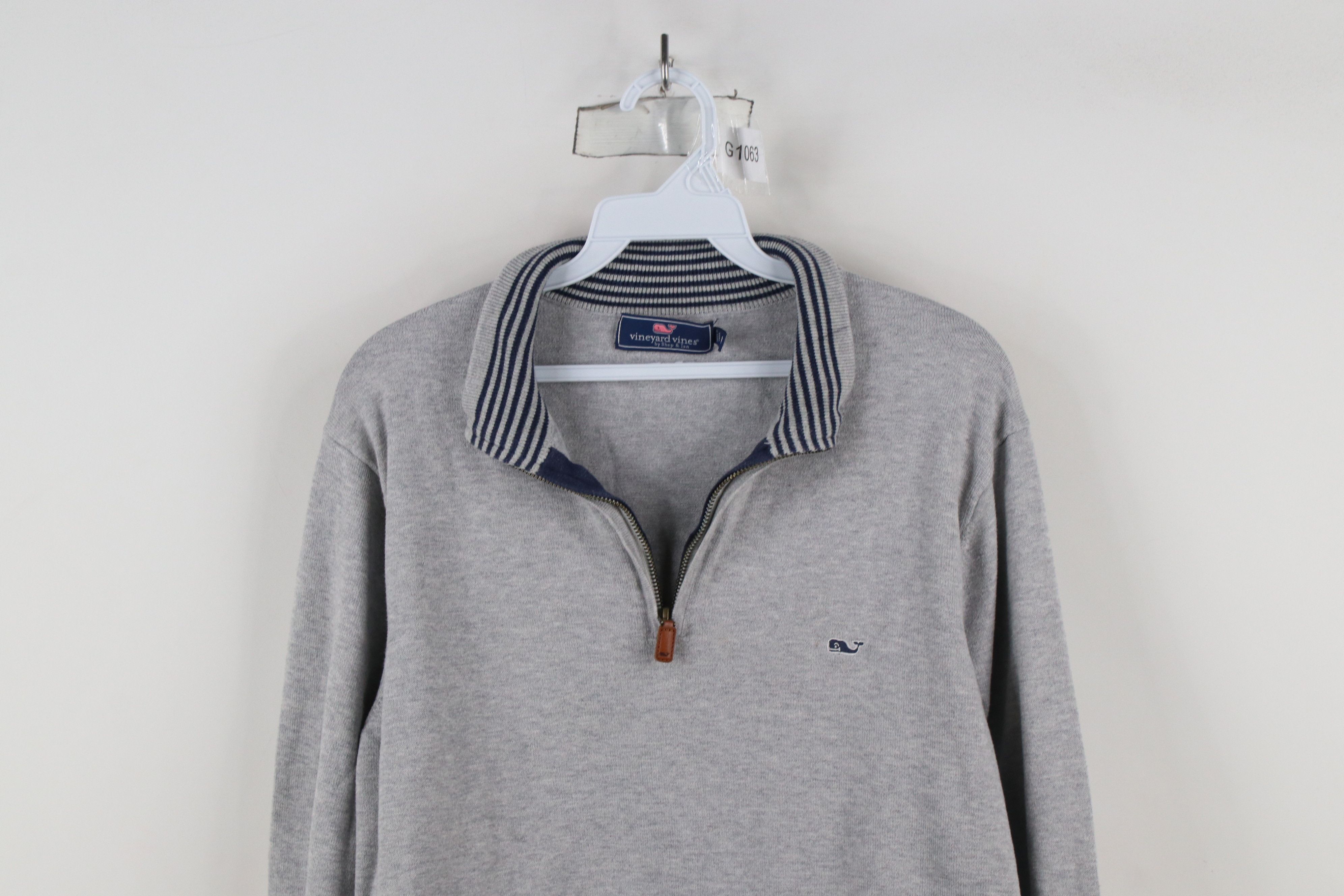 Vineyard Vines × Vintage Vineyard Vines Cotton Knit Half Zip Pullover Sweater Gray Size US M / EU 48-50 / 2 - 2 Thumbnail