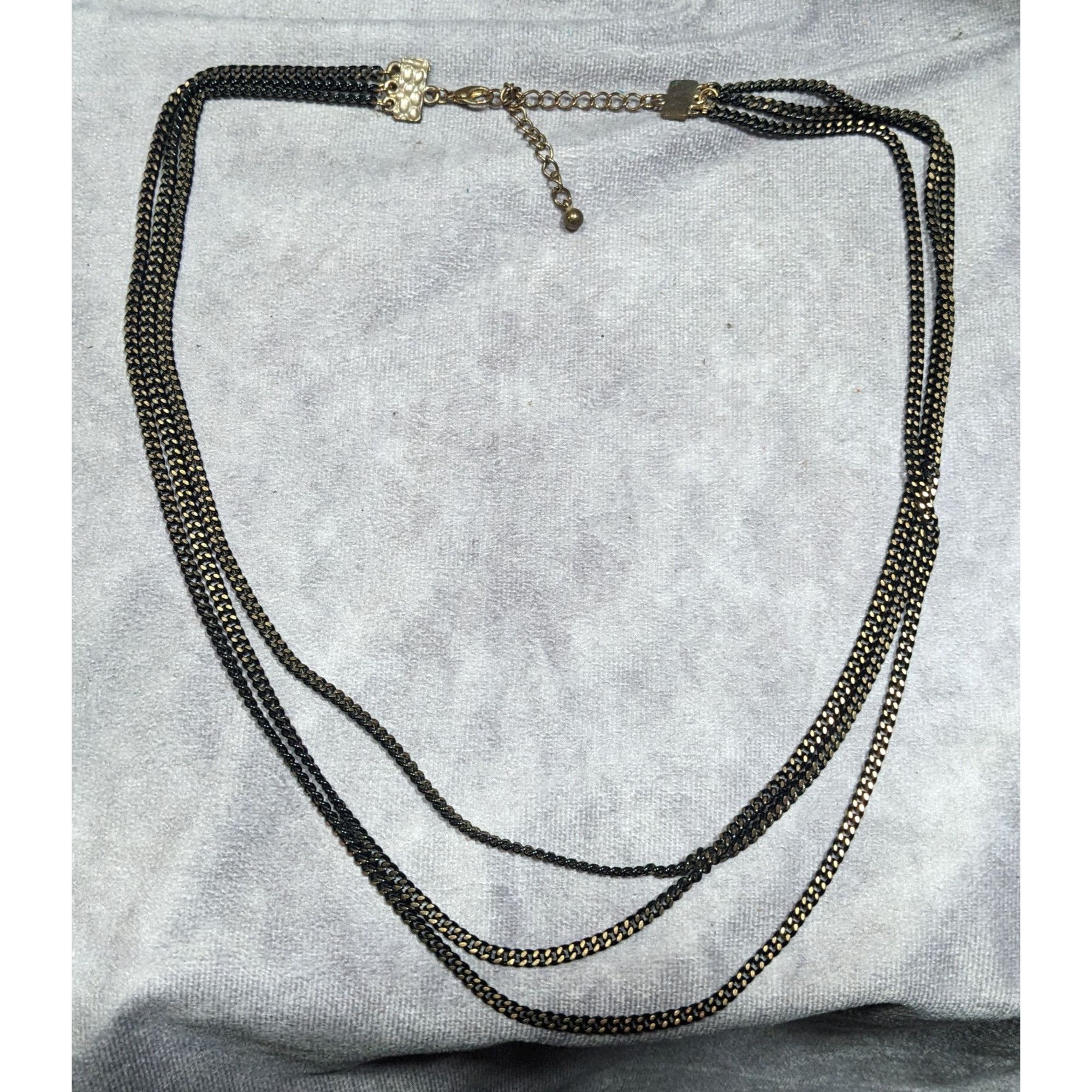 Other Dark Elegant Black And Gold Tone Multilayer Chain Necklace Size ONE SIZE - 8 Thumbnail