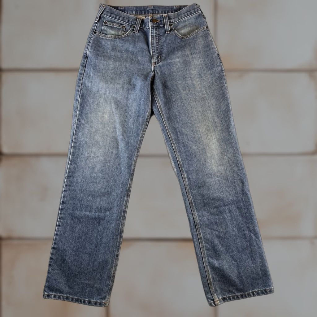 Carhartt Carhartt Jeans Mens 32x32 Relaxed Fit Straight Blue Distressed 5-Pocket Denim Workwear USA Logo/Mexico Made Jeans Size US 32 / EU 48 - 1 Thumbnail