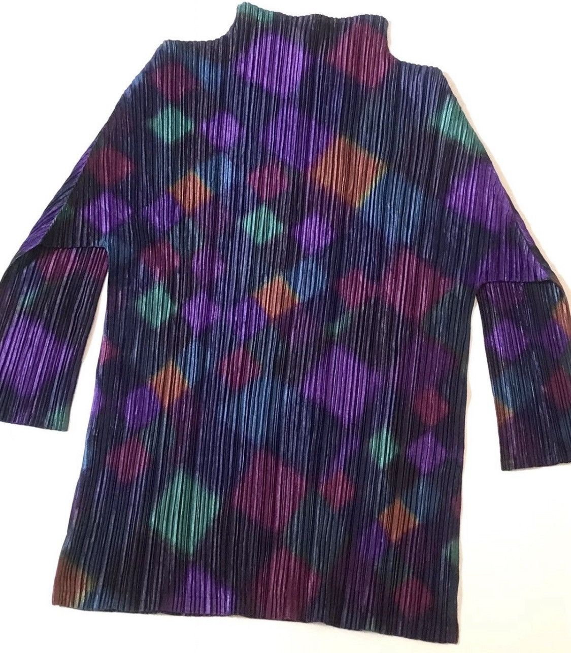 Pleats Please Issey Miyake Issey miyake pleats please multicolor mock neck Size S / US 4 / IT 40 - 4 Thumbnail