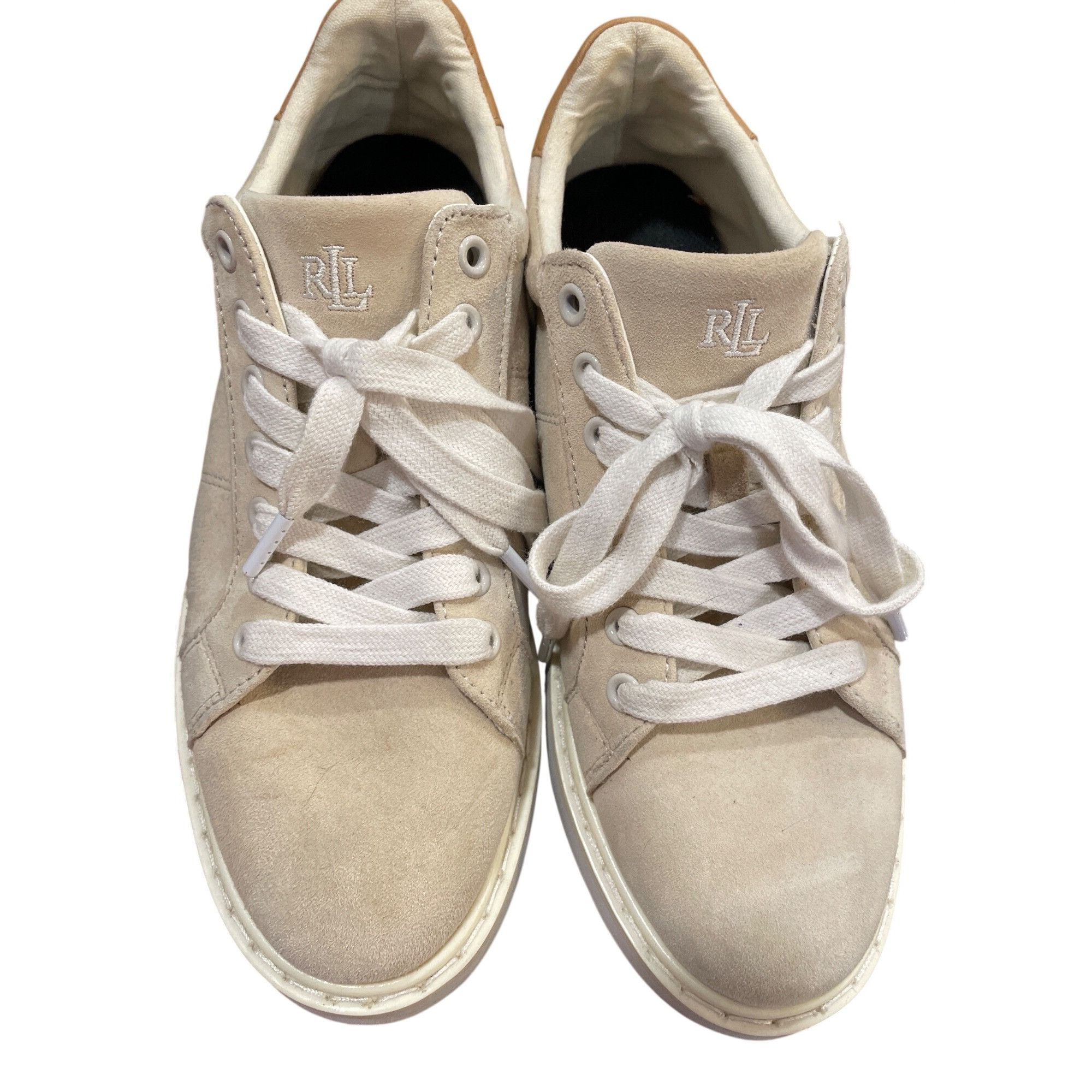 Ralph Lauren Ralph Lauren Lauren Angeline wms beige sheep leather sneaker Size US 7.5 / IT 37.5 - 15 Thumbnail