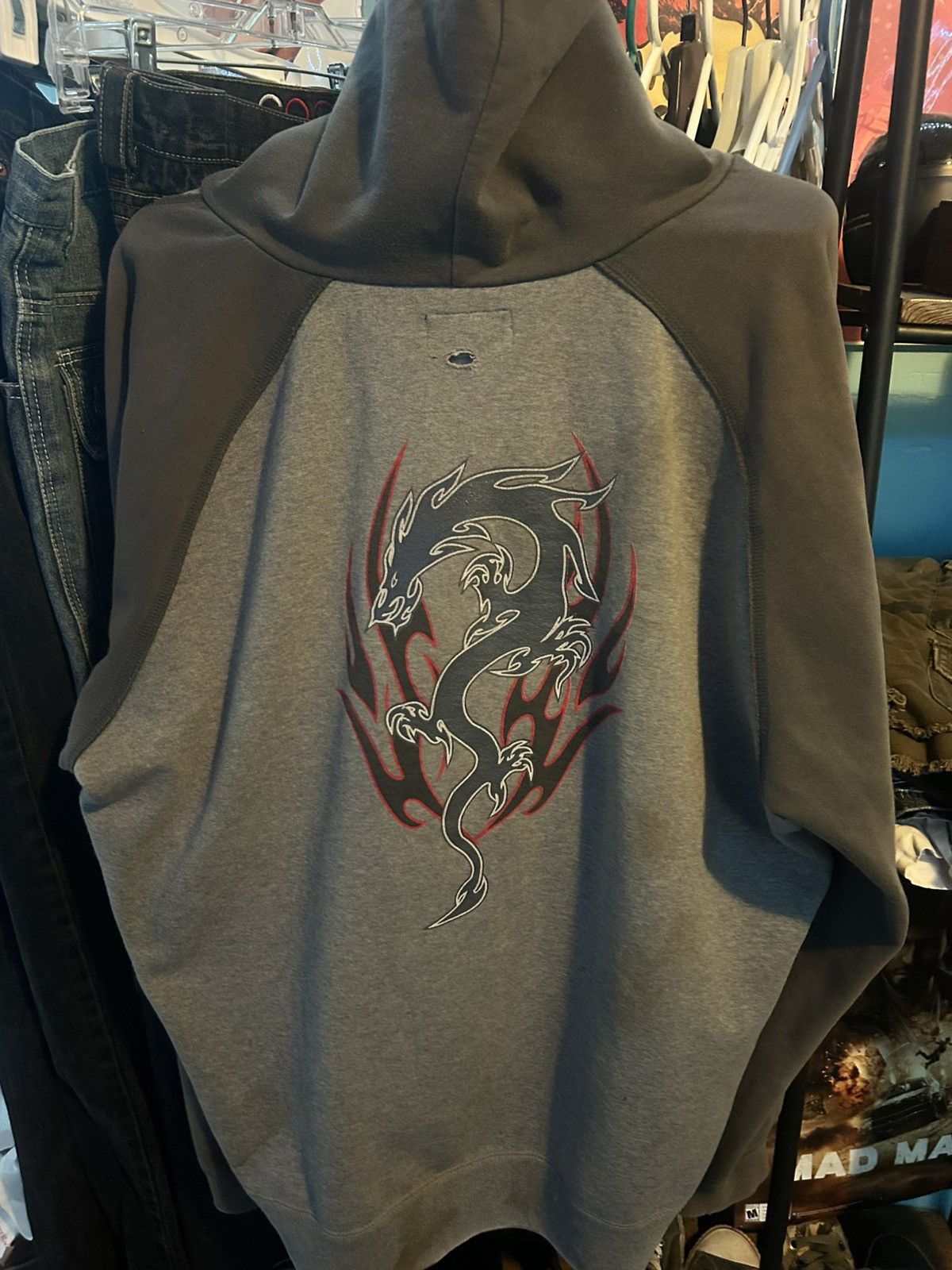 Japanese Brand × Vintage Vintage Dragon Hoodie Y2K Style Size US XL / EU 56 / 4 - 3 Thumbnail