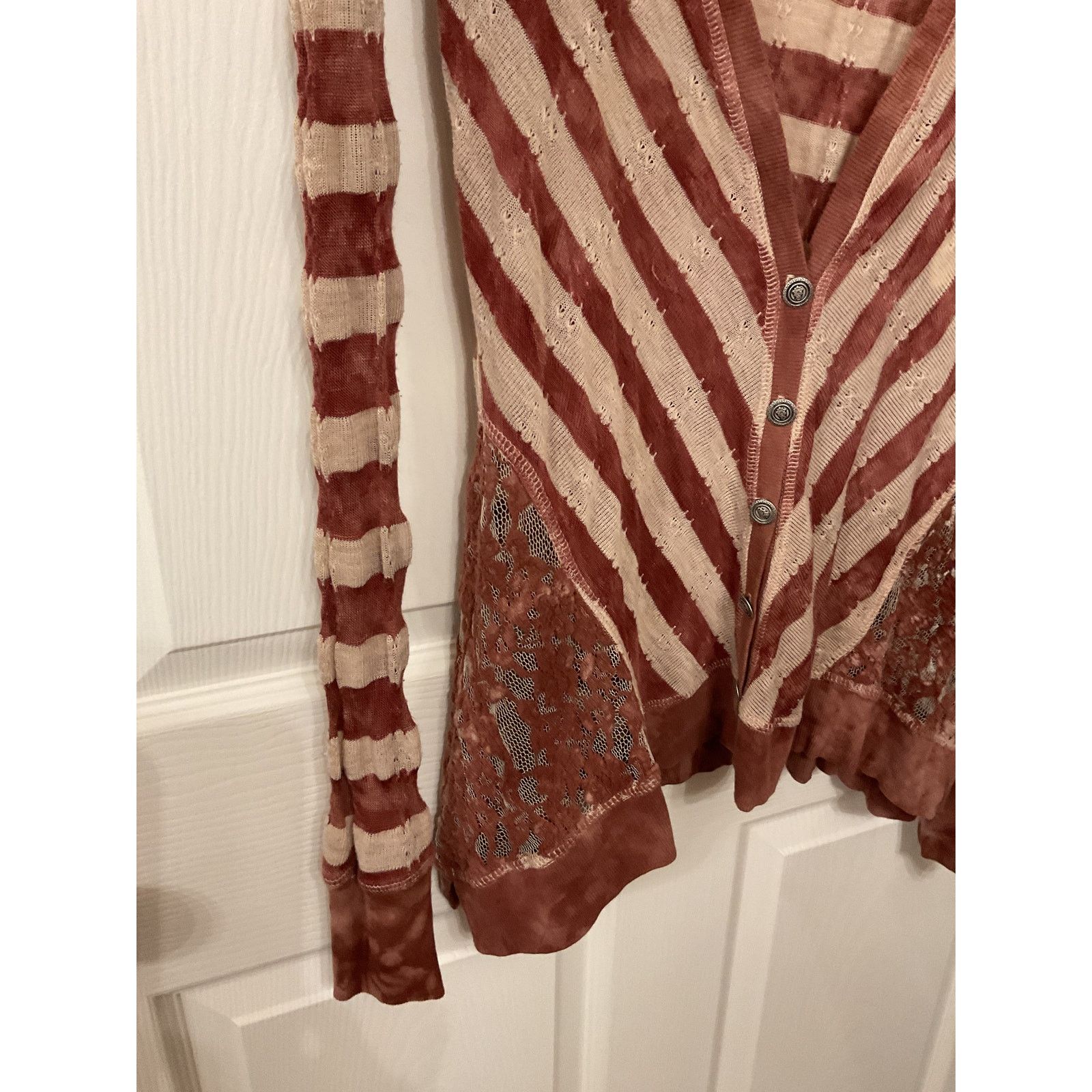 Anthropologie Anthropologie Scrapbook Striped Asymmetrical Hem Cardigan, M Size M / US 6-8 / IT 42-44 - 4 Thumbnail