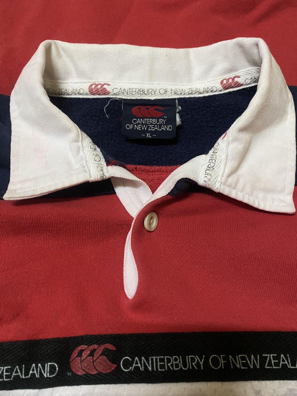 Canterbury of New Zealand Vintage 90s Canterbury Of NZ Big Spellout Polo Rugby Jersey. Size US XL / EU 56 / 4 - 9 Thumbnail