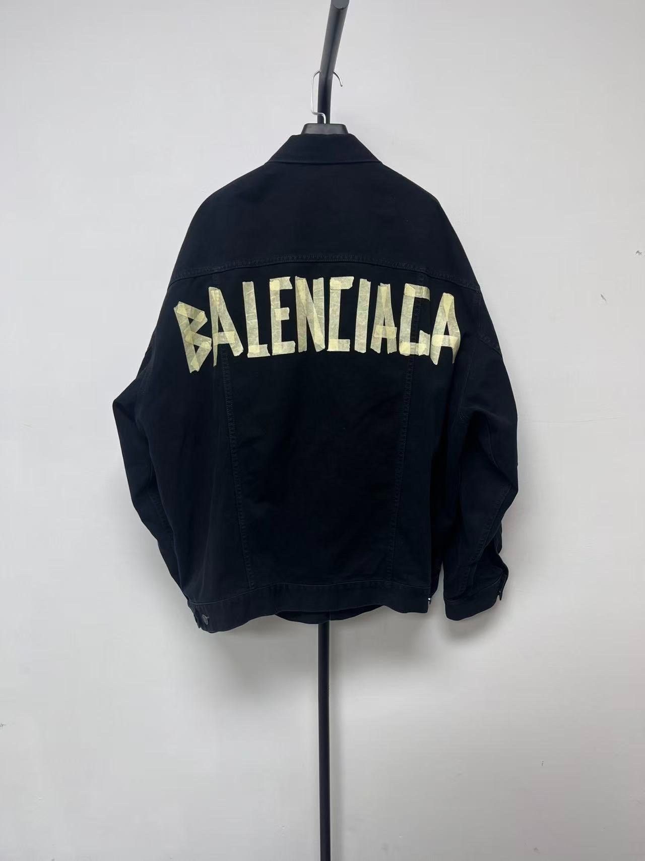 Balenciaga Balenciaga Logo Print Long Sleeve Denim Jacket Size US M / EU 48-50 / 2 - 1 Thumbnail