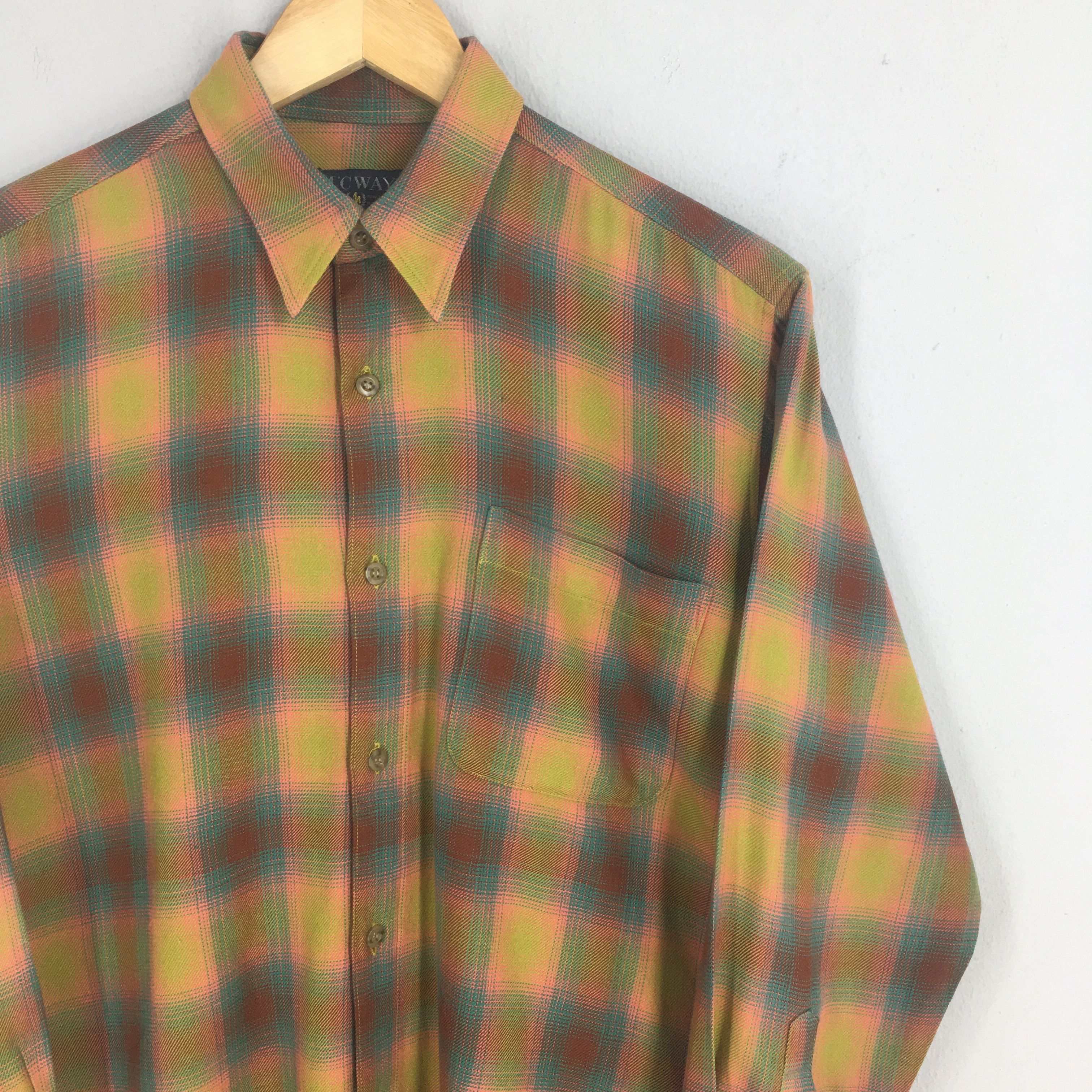 Flannel × Vintage 1980s Plaid Shadow Tartan Checkered Flannel Shirt Medium Size US M / EU 48-50 / 2 - 2 Thumbnail