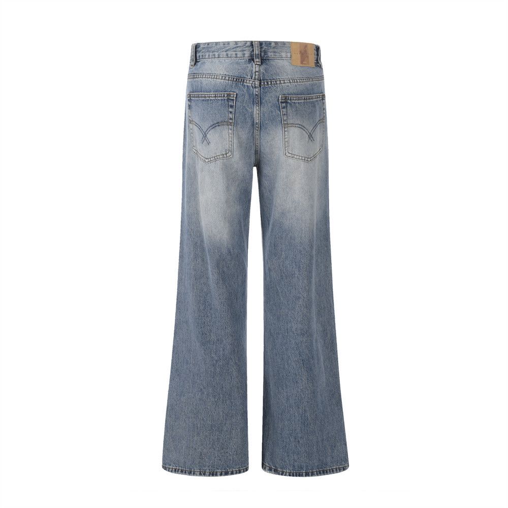 Japanese Brand × Jean Washed gradient men's street fashion casual flared jeans Size US 34 / EU 50 - 3 Thumbnail
