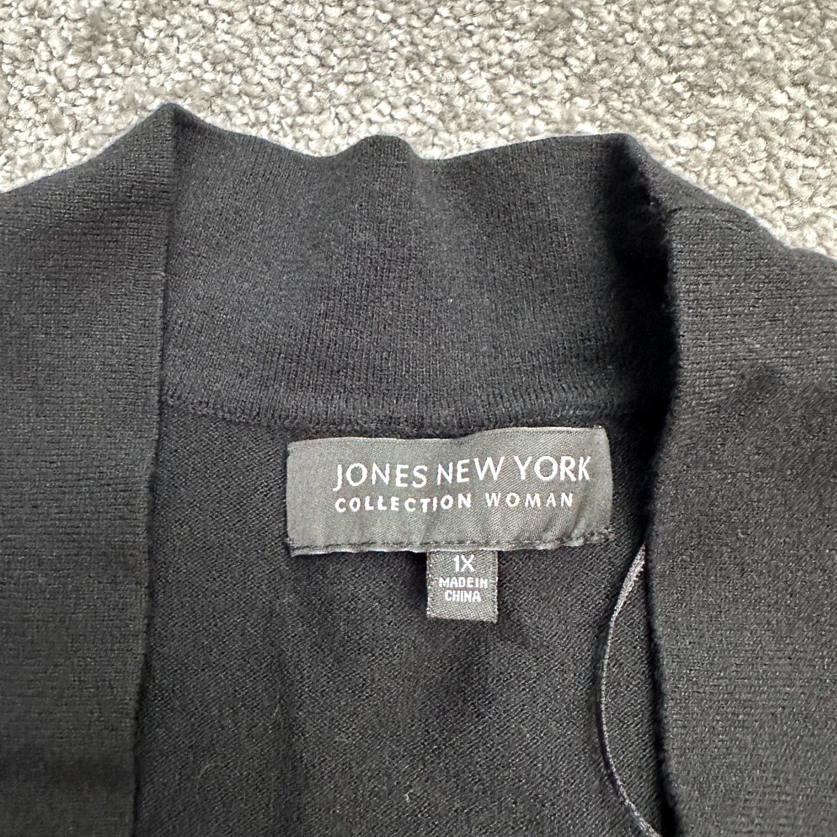 Jones New York Jones New York Cardigan Women 1X Black Knit Open Casual Workwear Womens Size XL / US 12-14 / IT 48-50 - 3 Thumbnail