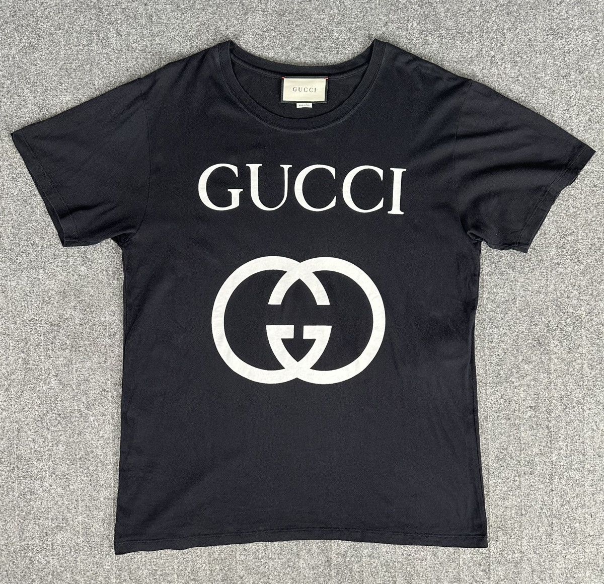 Gucci Gucci - Interlocking G Logo Short Sleeve T-Shirt Black Size US M / EU 48-50 / 2 - 1 Thumbnail