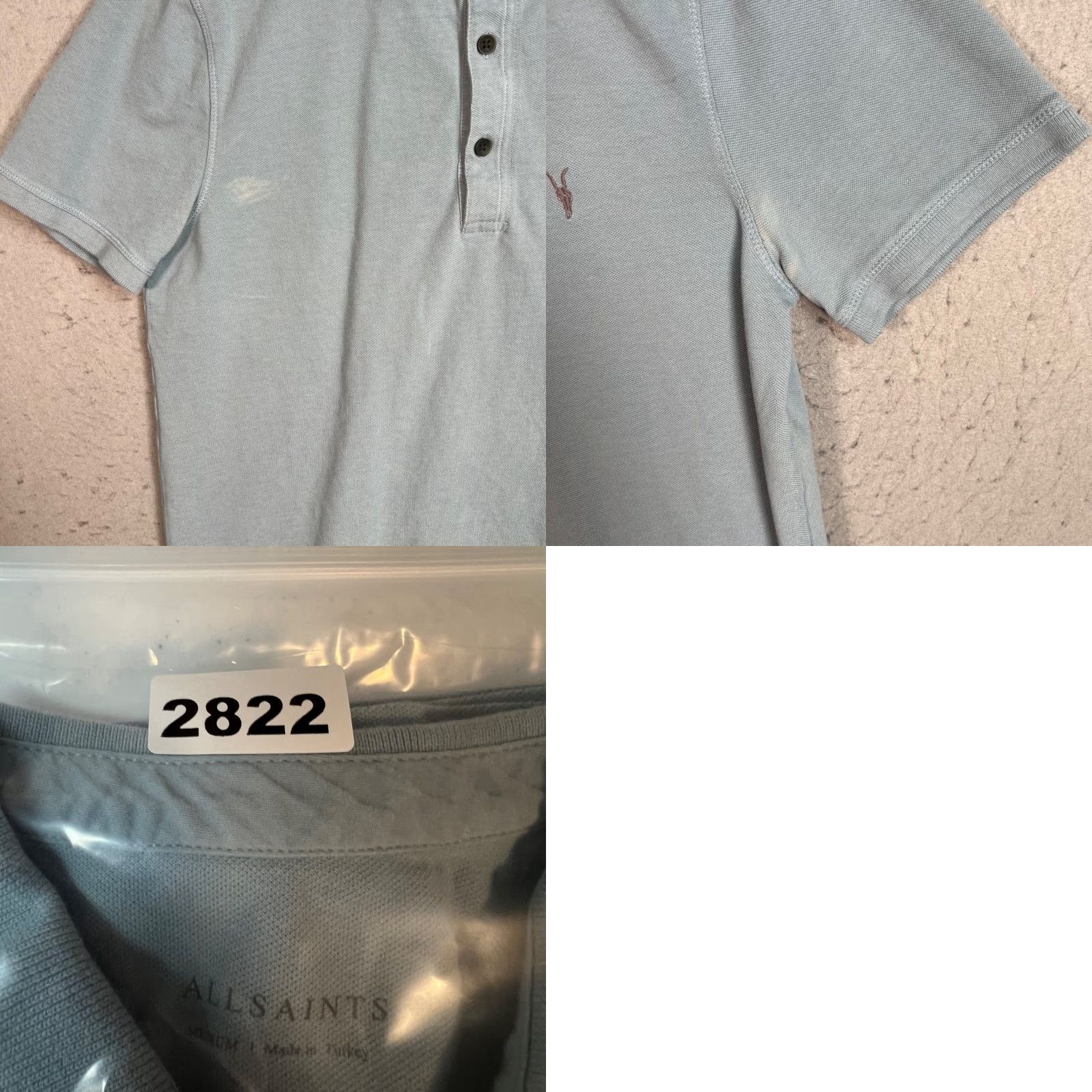 Allsaints AllSaints Polo Shirt Mens Size M Blue Cotton Short Sleeve Collared Shirt Short Sleeve Polo Casual Logo 90s? Size US M / EU 48-50 / 2 - 8 Thumbnail