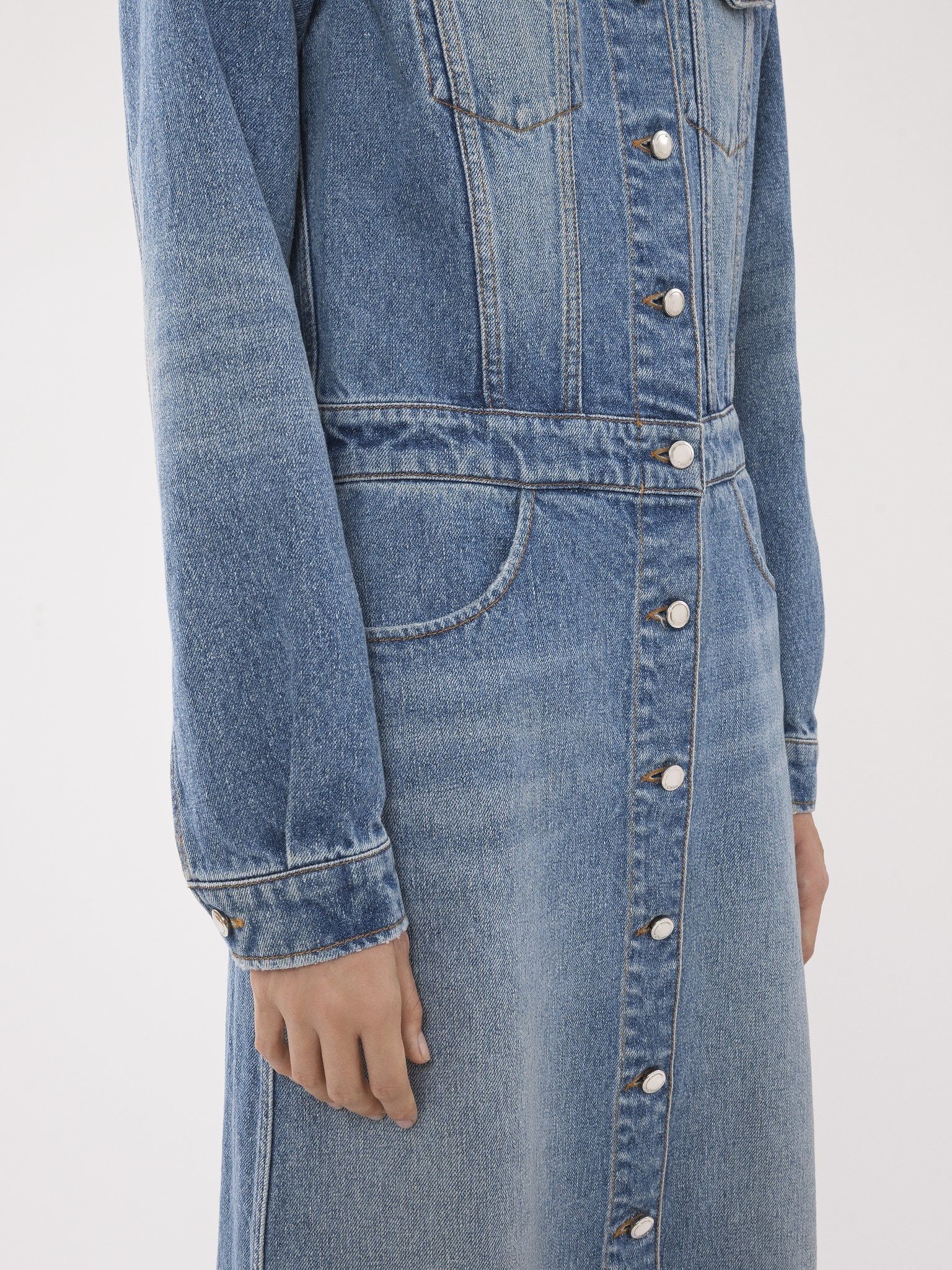 oc11z0525 Long Shirt Dress in Blue