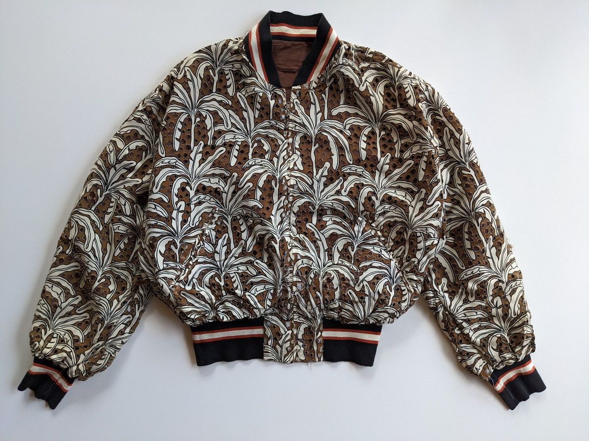 image of Archival Clothing x Avant Garde Aw/ss92 Jean Paul Gaultier Rayon Reversible Bombers Jacket in Brown