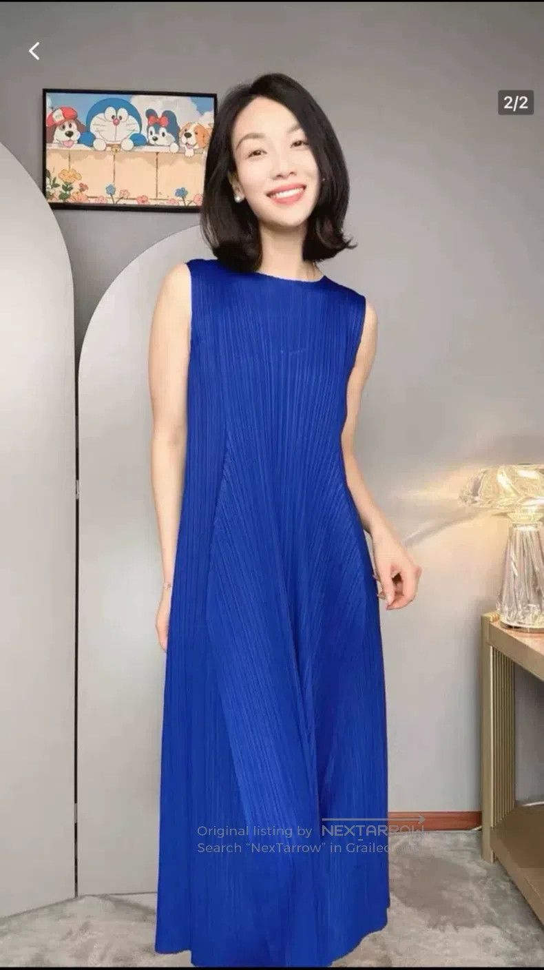 Issey Miyake Issey Miyake Blue Kelp Dress Size L / US 10 / IT 46 - 5 Thumbnail