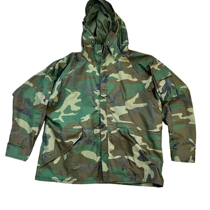 Vintage Camouflage Military Parka Jacket Camo Nylon Cold Weather XL ...