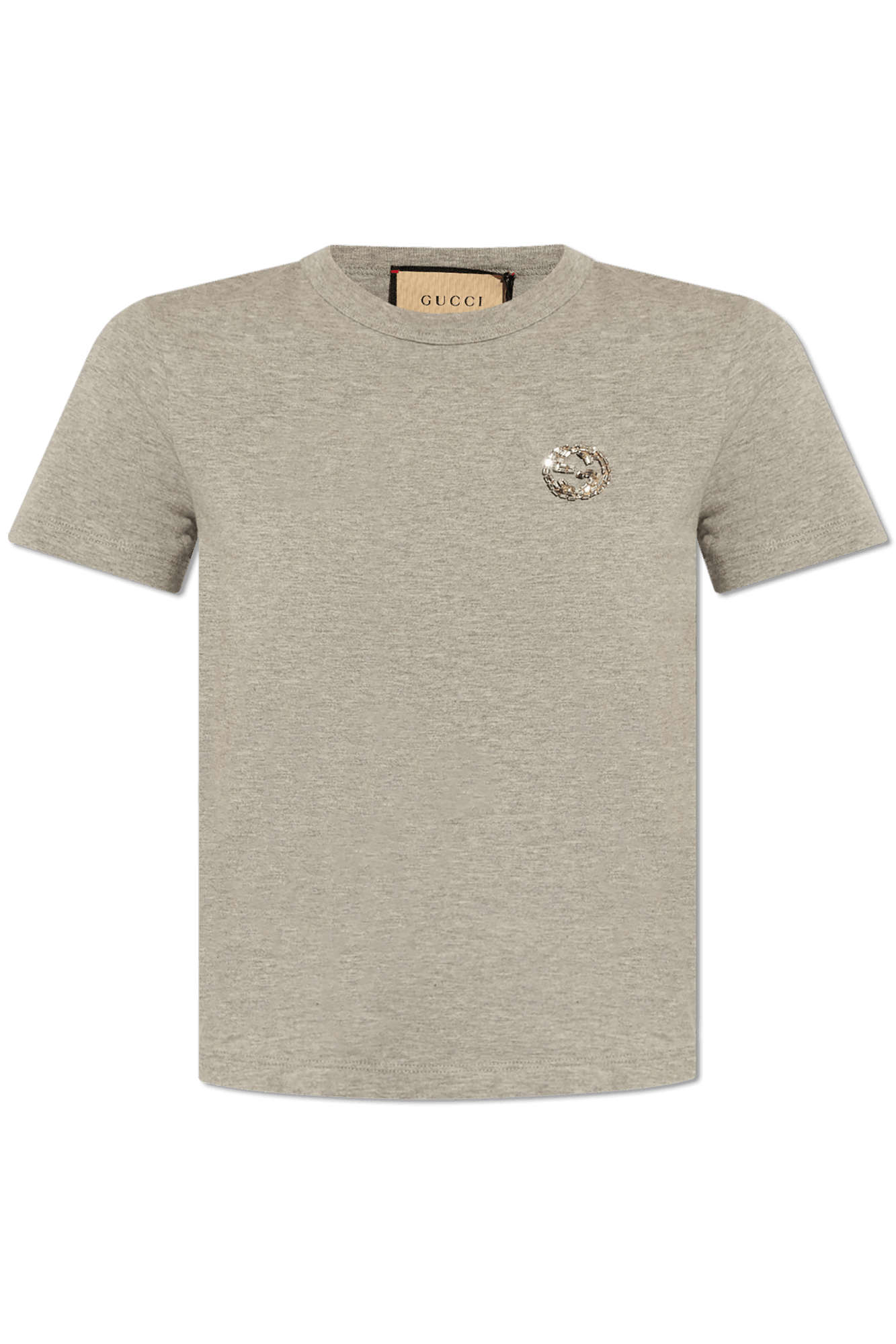 Gucci o1la5ras0526 Cotton Jersey T-Shirt With Embroidery in Grey Size M / US 6-8 / IT 42-44 - 1 Thumbnail