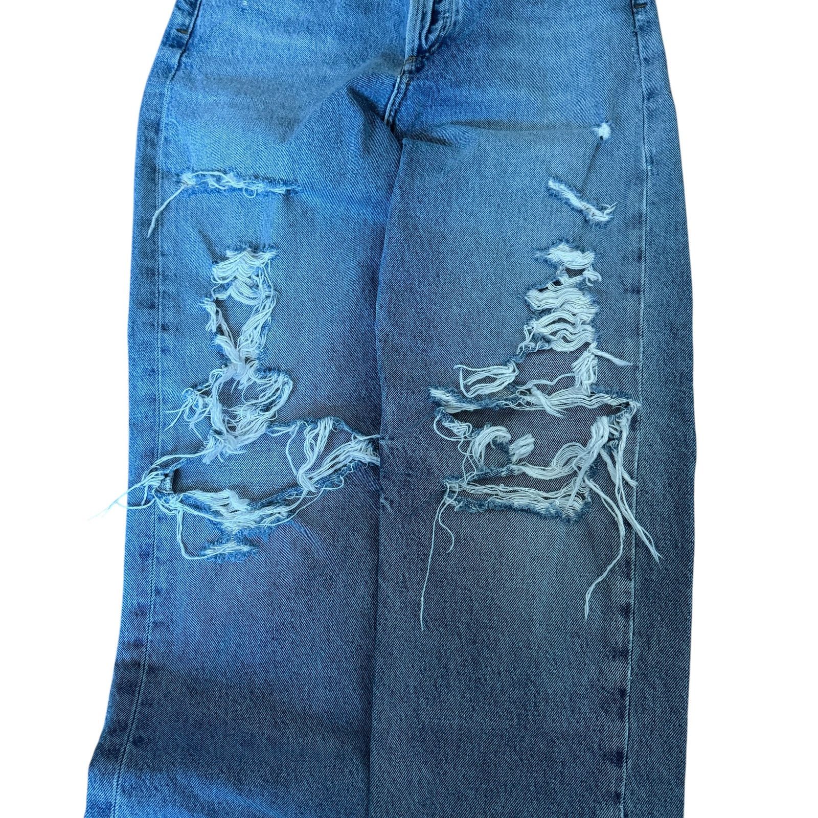 Agolde AGOLDE 90s Mid Rise loose Jean Major Wash Distressed Size 23" - 5 Thumbnail