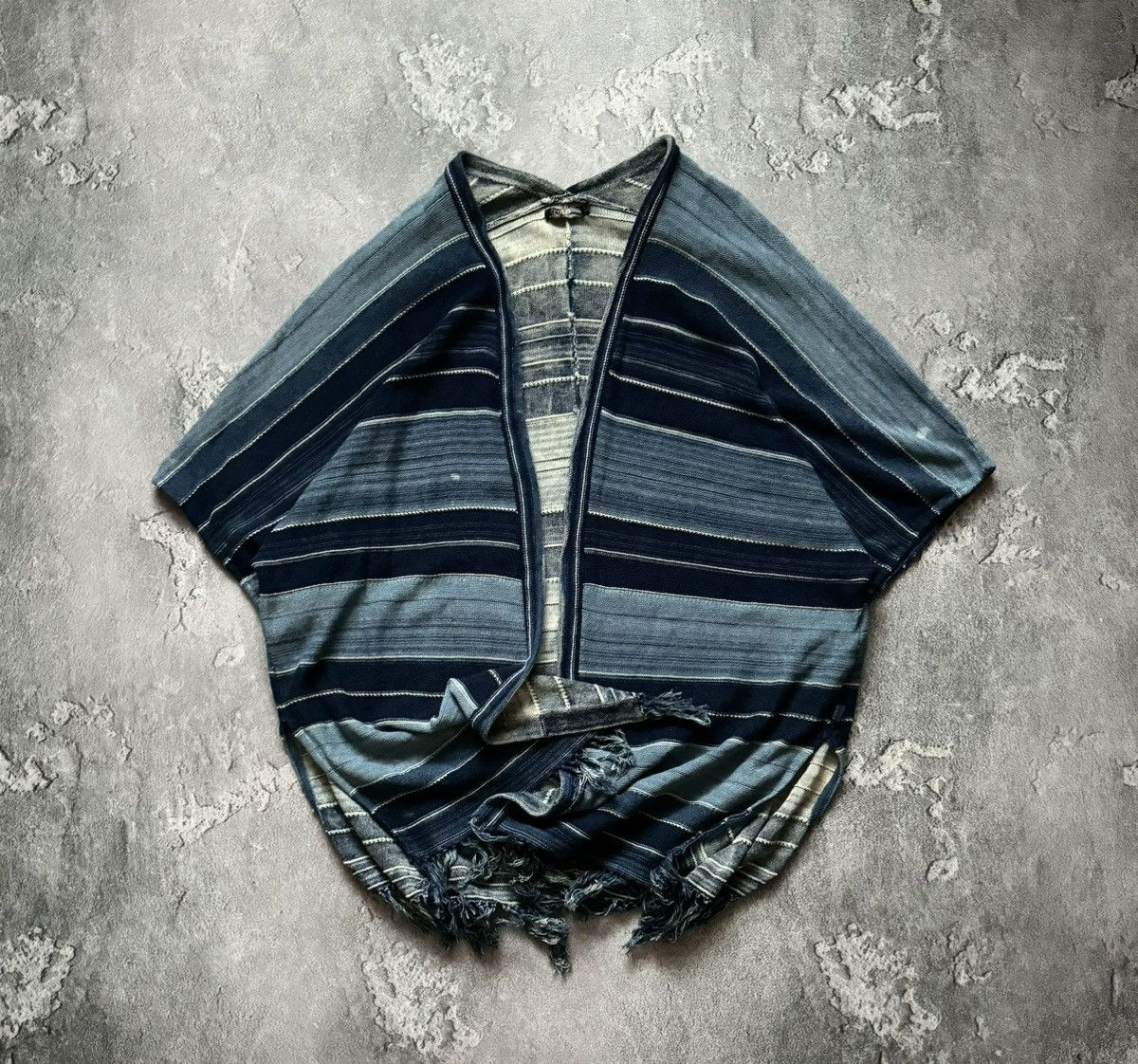 Polo Ralph Lauren × Vintage Polo Ralph Lauren L striped knitwear cape sweater poncho Size L / US 10 / IT 46 - 1 Thumbnail