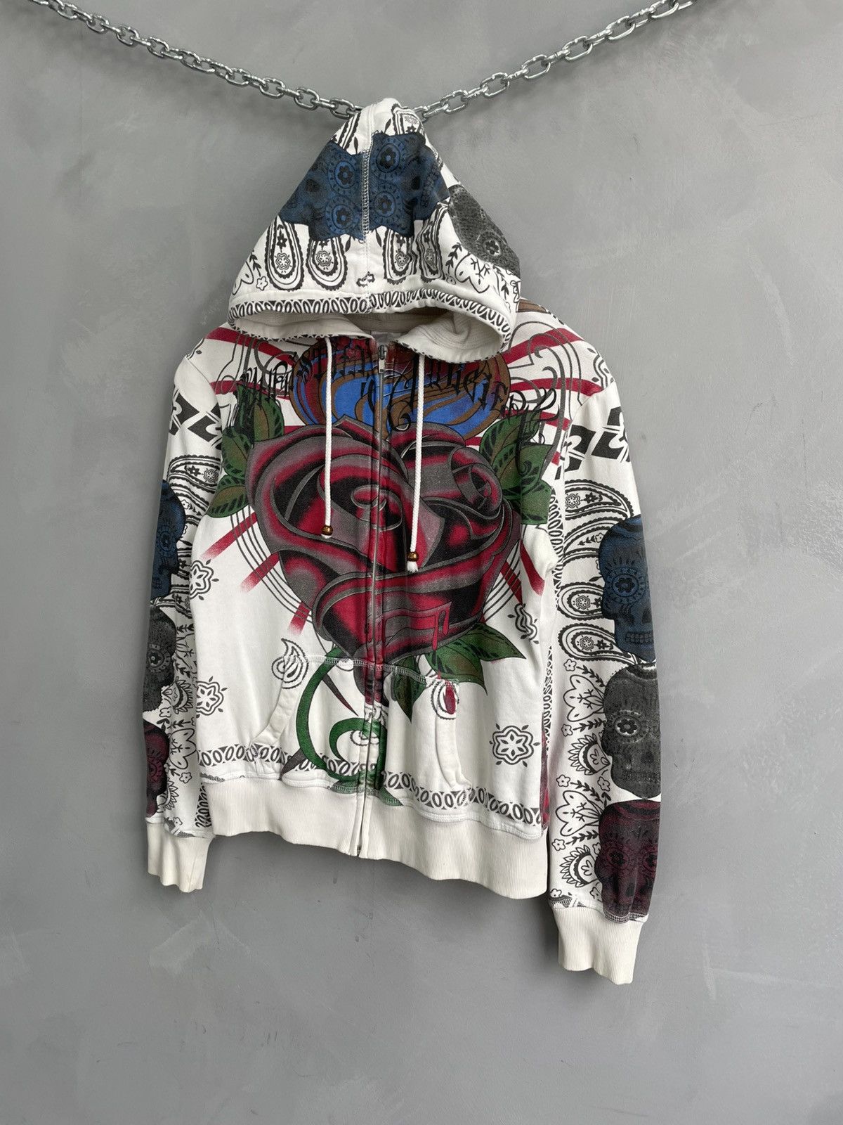 Japanese edhardy by christian audigier zip hoodie y2k