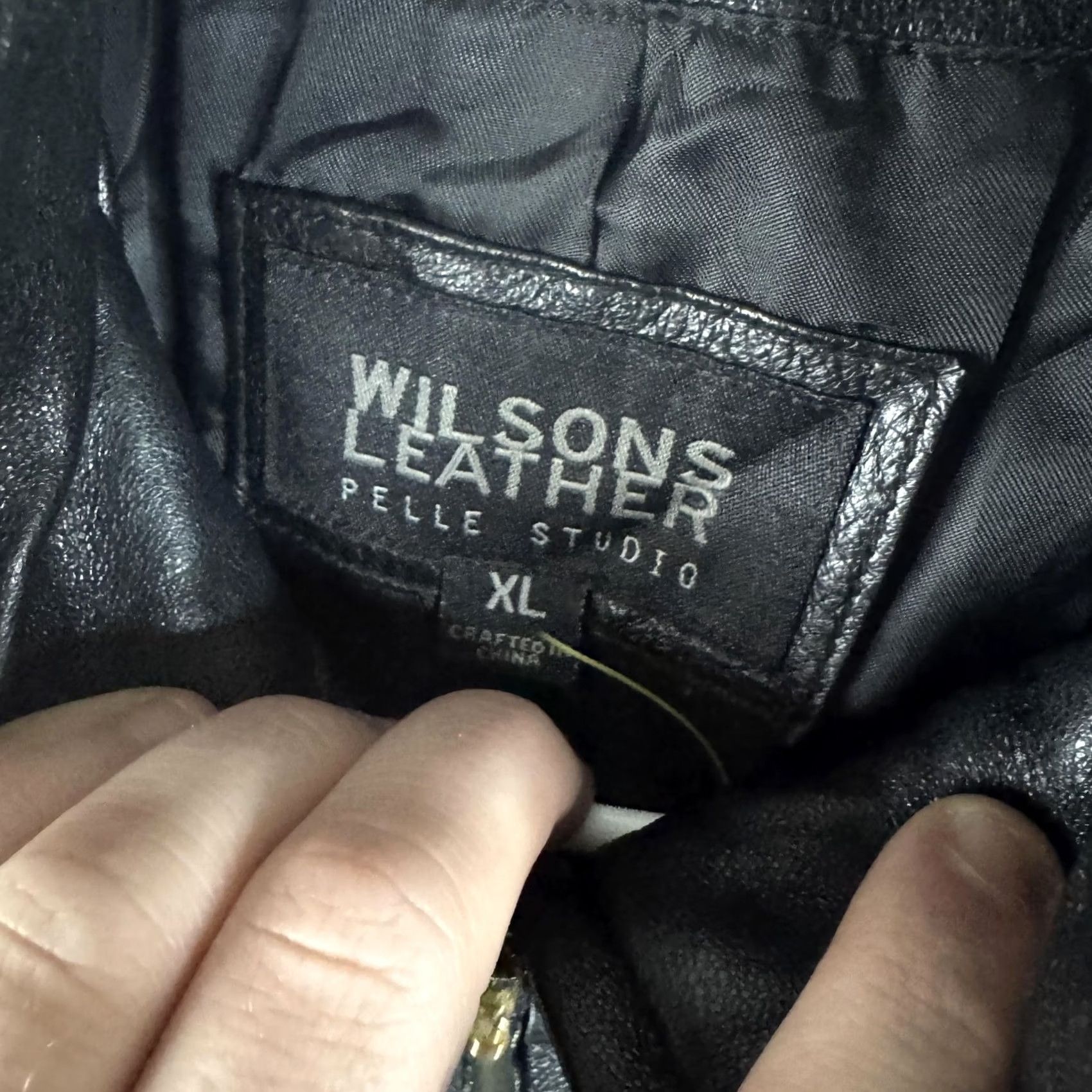 Vintage Wilsons Leather Pelle Studio Jacket Womens XL Black Leather Full Zip Lined Jacket Size XL / US 12-14 / IT 48-50 - 7 Thumbnail