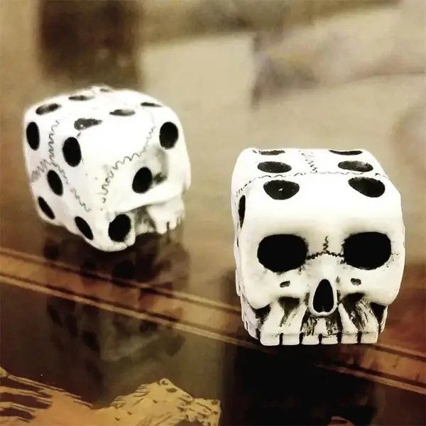 Other Handmade White Skull Dice (2 pcs) Size ONE SIZE - 3 Thumbnail