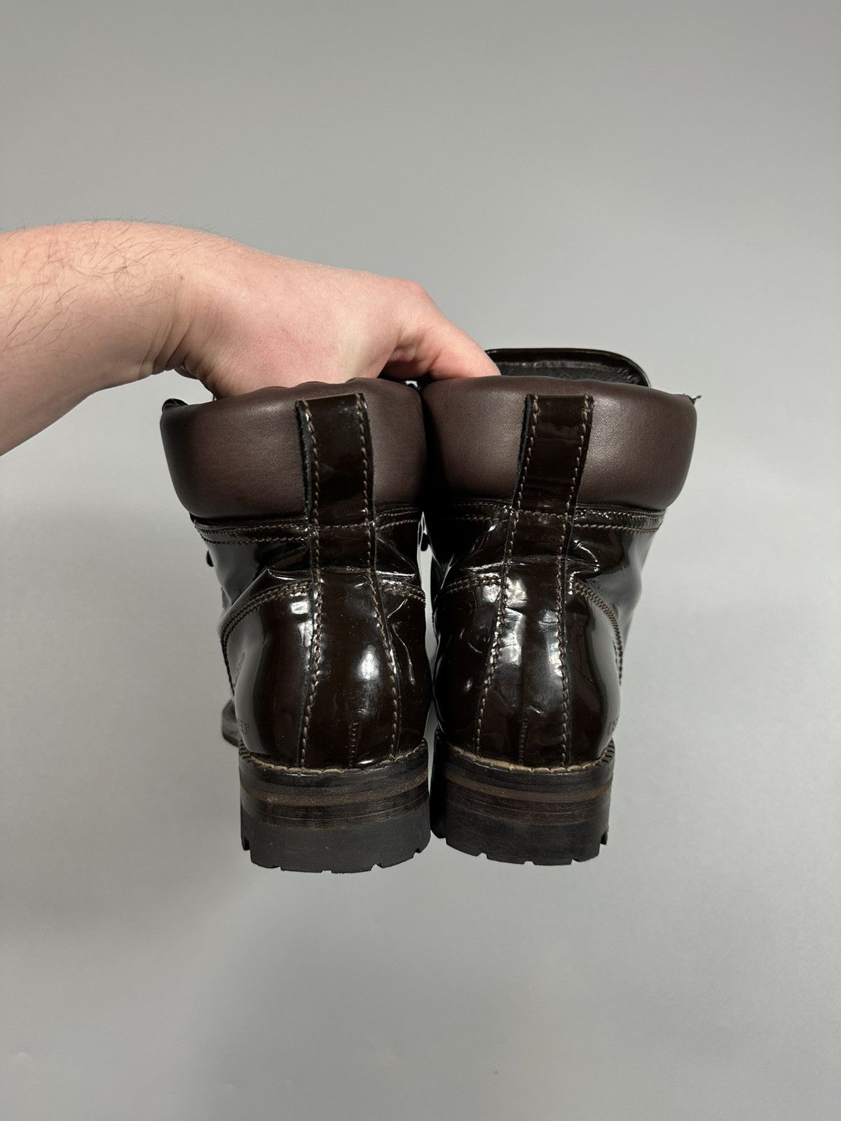 Dsquared2 Dsquared2 Patent Leather Brown Ankle Boots Size US 7.5 / EU 40-41 - 9 Thumbnail