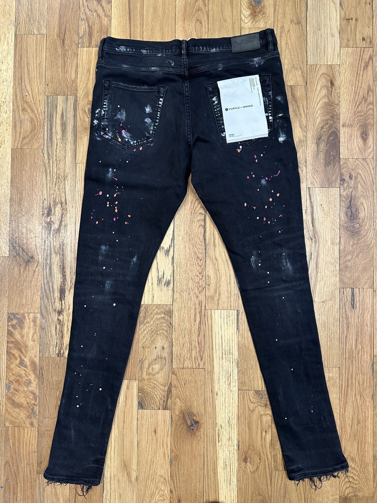 Purple Brand Purple Brand Paint Splatter Stitched Black Denim Jeans Sz 32 Size US 32 / EU 48 - 2 Thumbnail