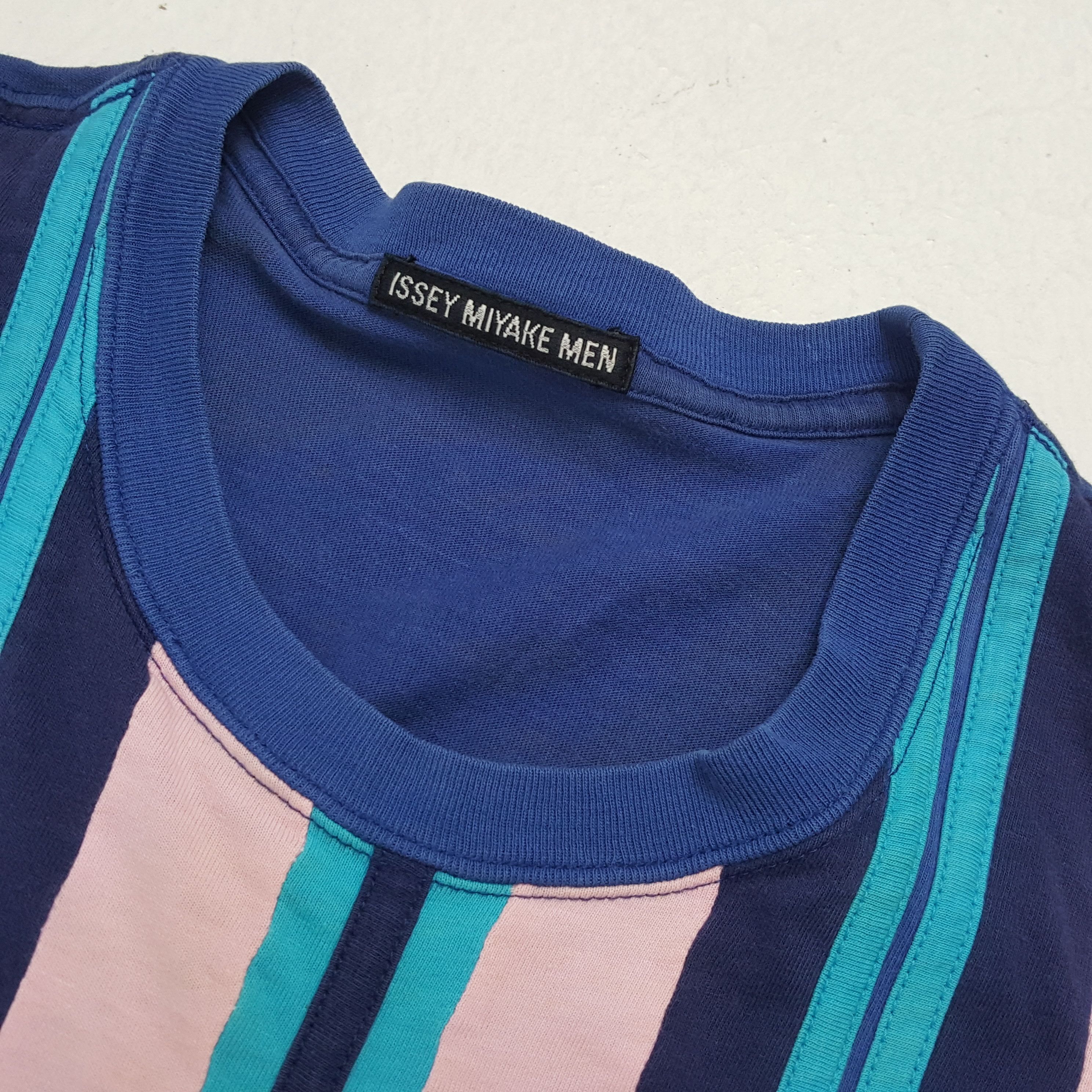 Issey Miyake × Japanese Brand × Vintage ISSEY MIYAKE MEN Tshirt Japanese Designer Stripe Design Size US M / EU 48-50 / 2 - 8 Thumbnail