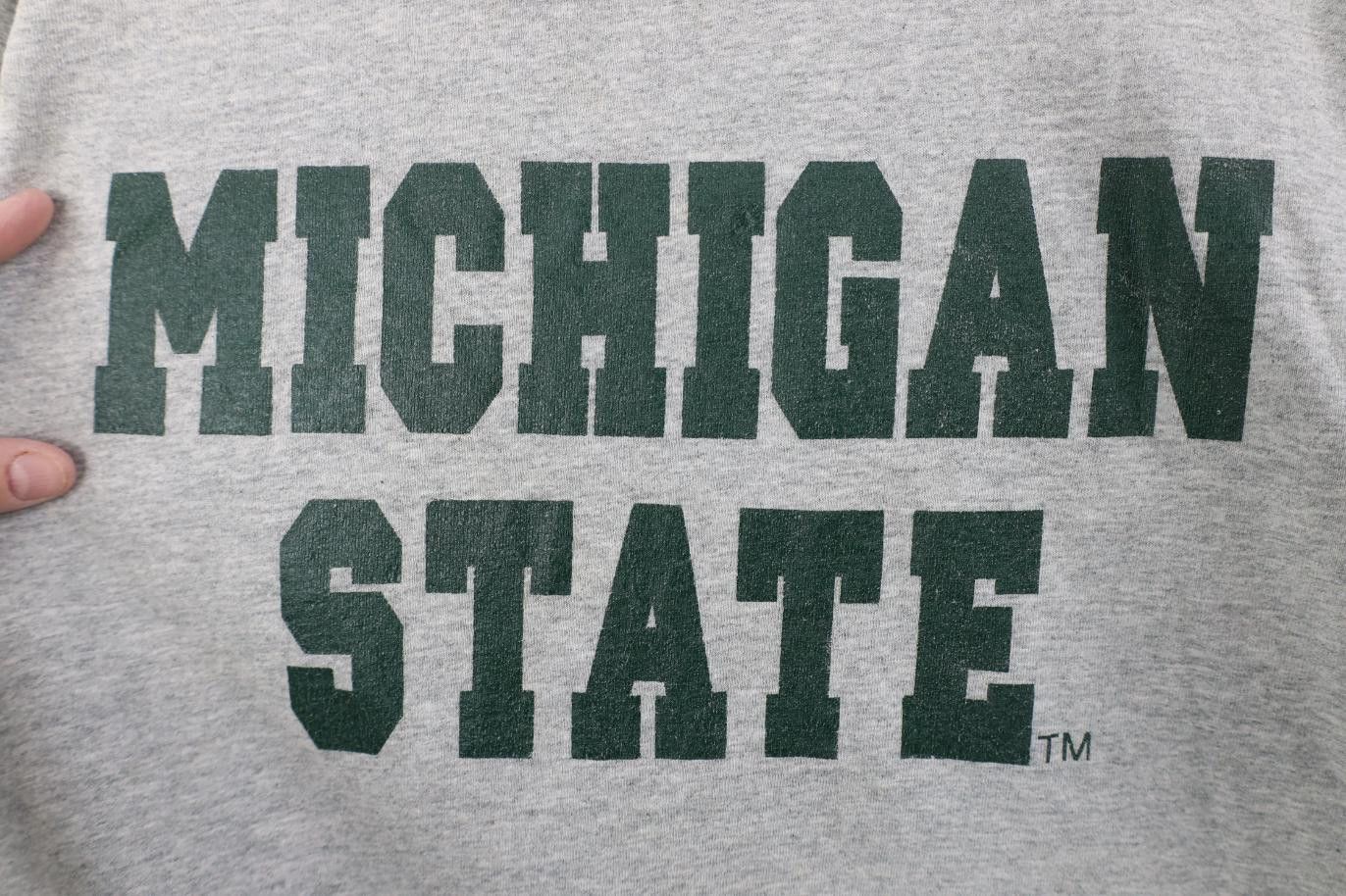 Vintage Vintage 90s Michigan State University Short Sleeve T-Shirt Size US XL / EU 56 / 4 - 4 Thumbnail