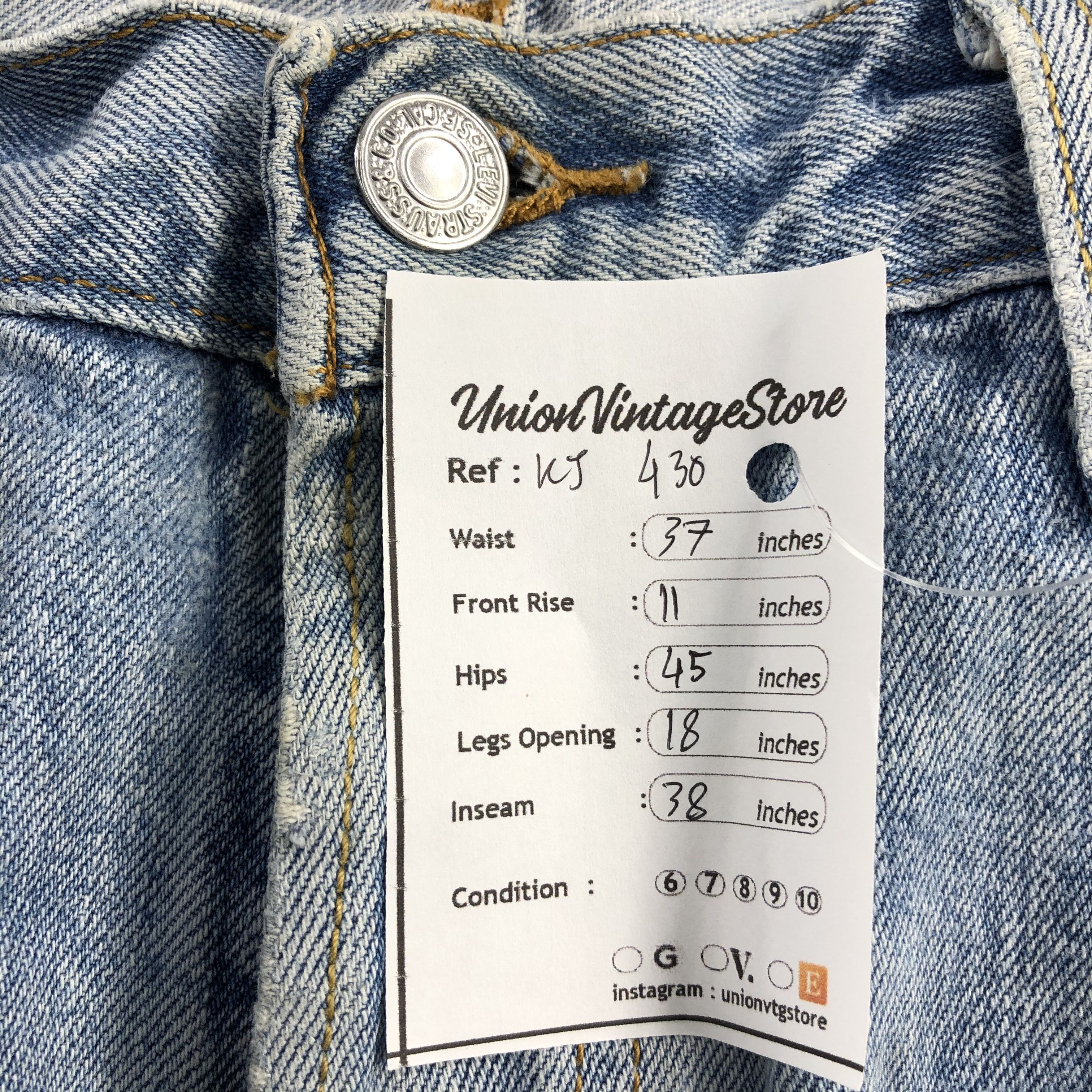 Levi's Vintage Levis 501 Jeans Stone Wash Denim KJ430 Size US 37 - 13 Thumbnail