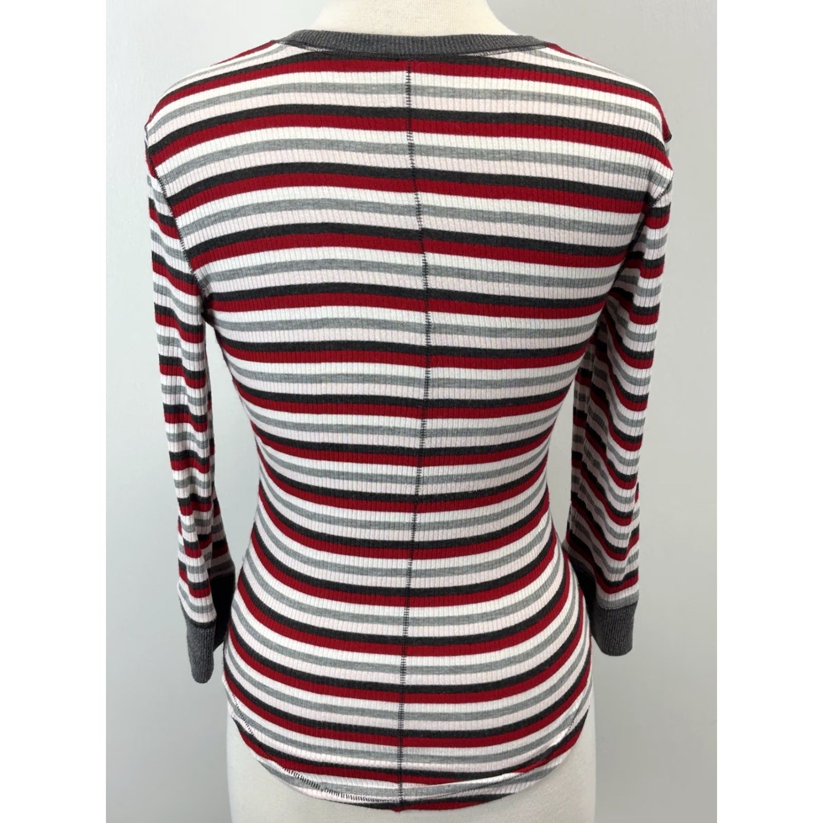 Free People Intimately Free People Good on You Stripe Round Hem Striped Top Medium Red Gray Size M / US 6-8 / IT 42-44 - 3 Thumbnail