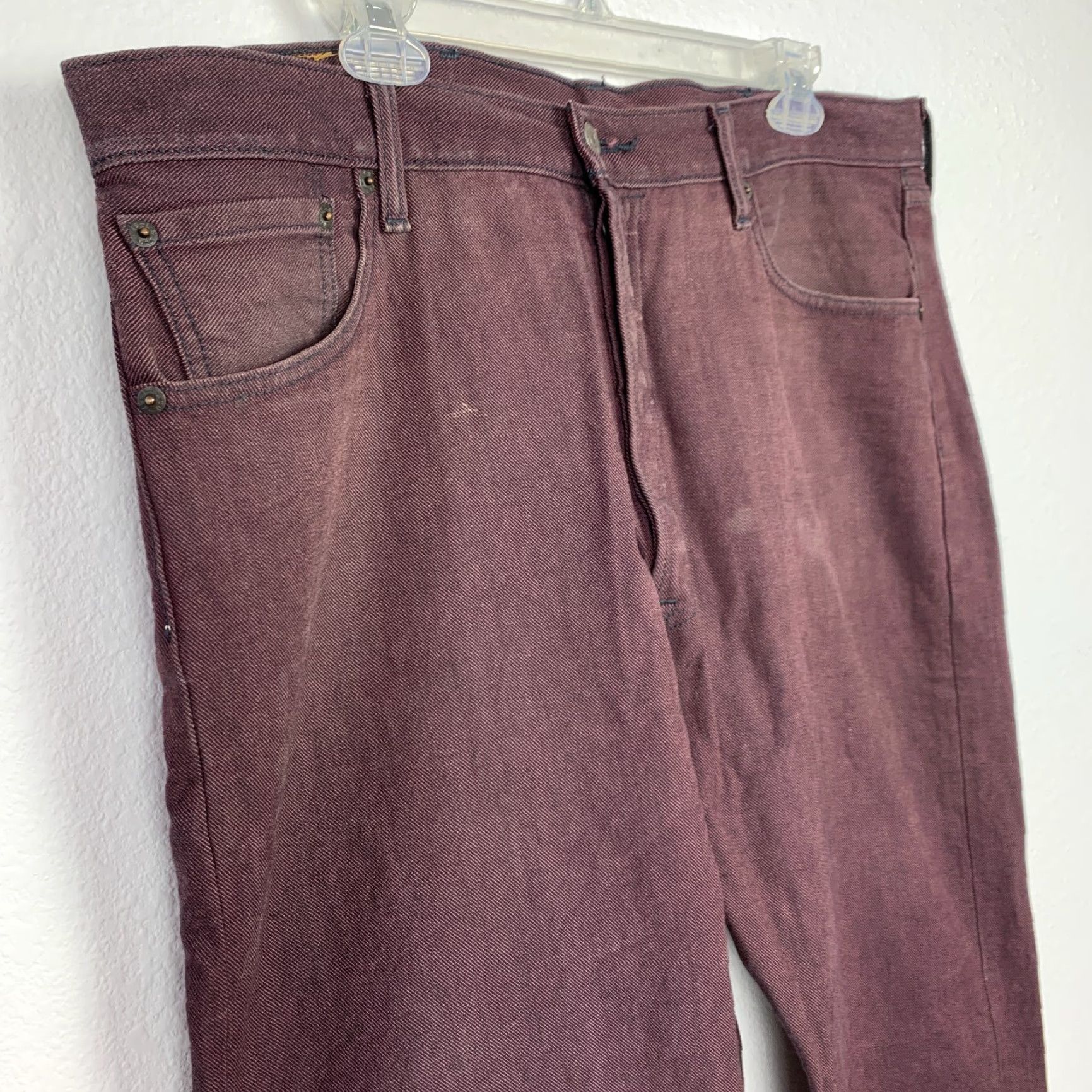 Levi's VINTAGE Levi's 501 Jeans Men Denim 38x32 Levis Burgundy Red Rust Straight 100% Cotton Dark Wash Inseam 32 Size US 38 / EU 54 - 2 Thumbnail