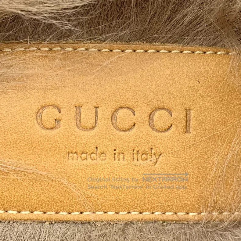 Gucci Gucci Black round head leather horse buckle fur flat botto Size US 8.5 / IT 38.5 - 7 Thumbnail