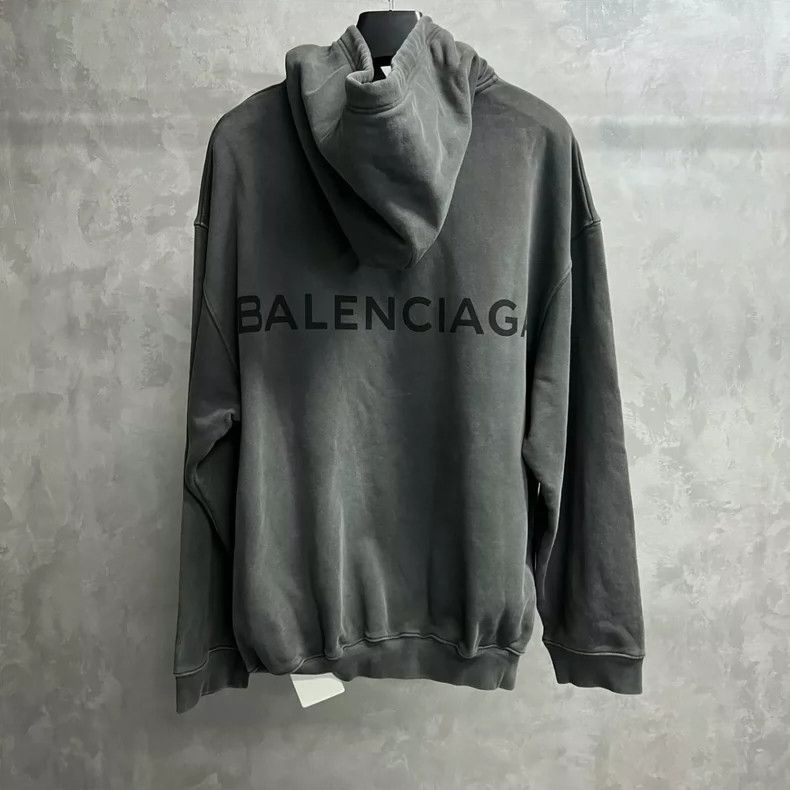 Balenciaga Balenciaga Grey printed logo hooded sweatshirt on back Size US XS / EU 42 / 0 - 2 Thumbnail