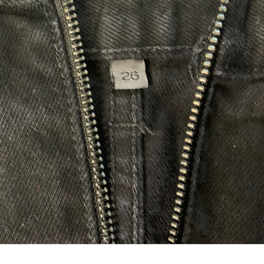 Other Carmar Women's XS Distressed Mini Skirt Black Denim Full Zip Size 26" / US 2 / IT 38 - 8 Thumbnail