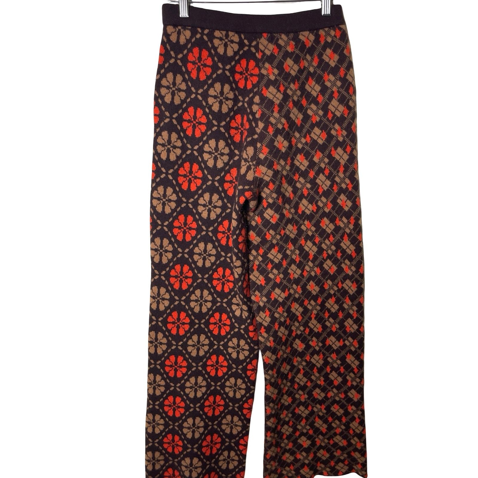 Other Lingua Franca Brown Wool Cashmere Knit Jacquard Pants XS Size 24" / US 00 / IT 34 - 7 Thumbnail