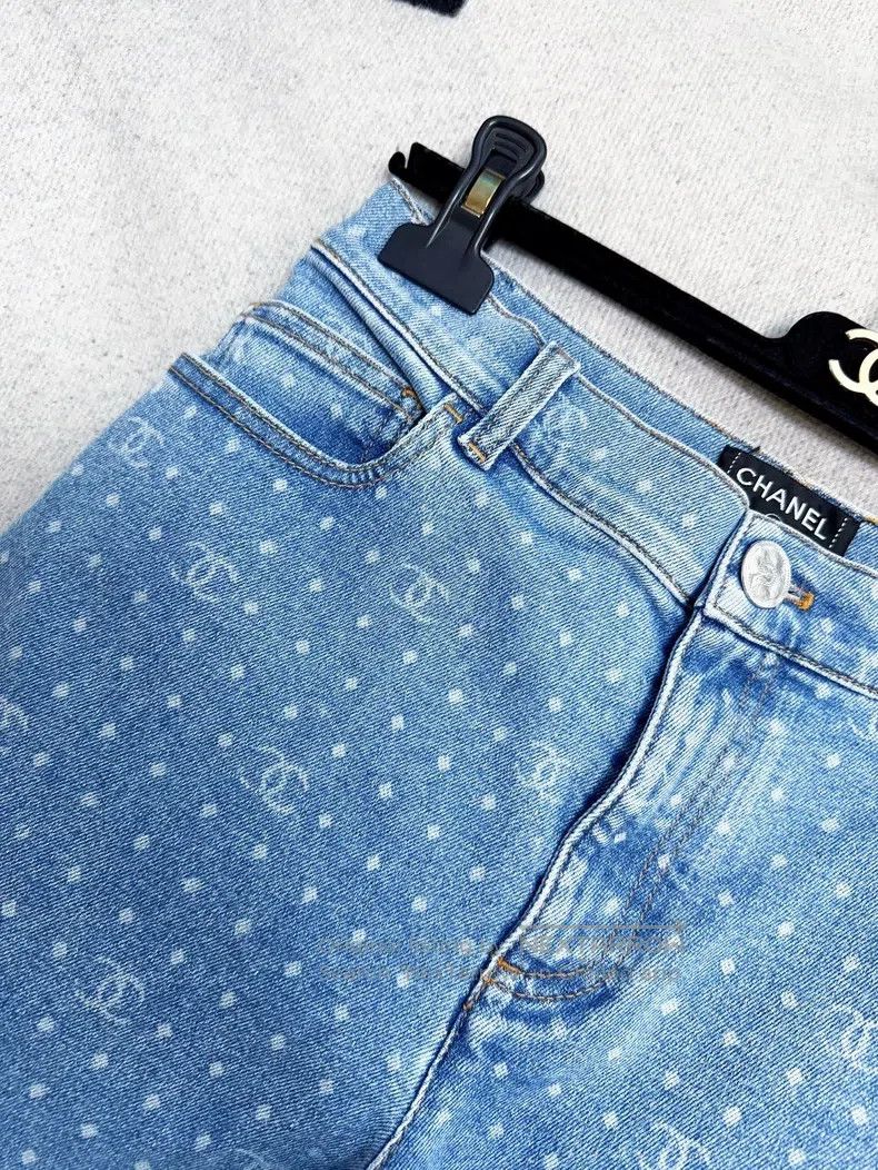 Chanel Chanel 23p full print dot logo narrow version jeans Size 27" / US 4 / IT 40 - 4 Thumbnail