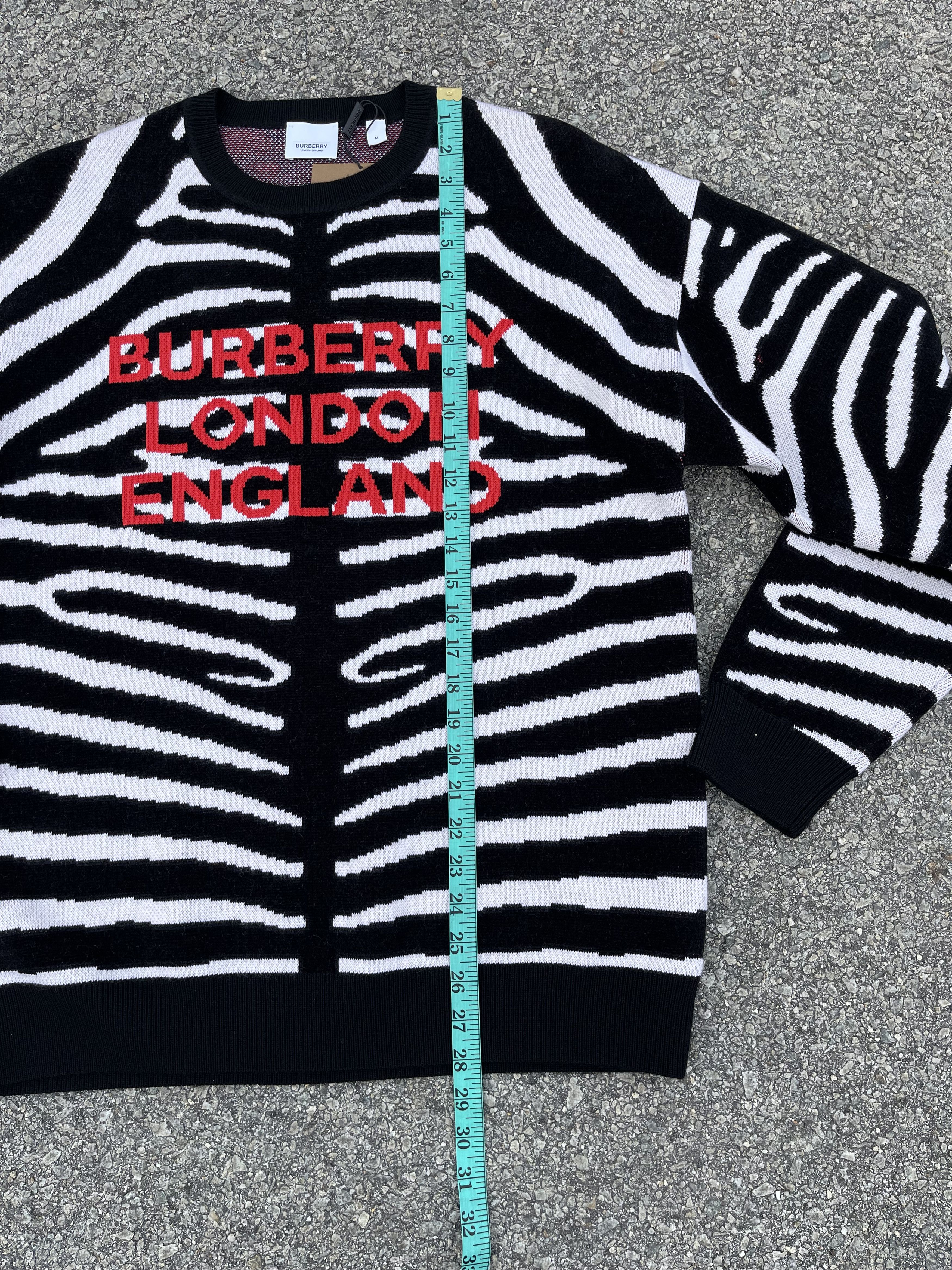 Burberry × Burberry Prorsum Burberry Mens Jennings Zebra Logo Jumper Knit Sweater Size US M / EU 48-50 / 2 - 12 Thumbnail