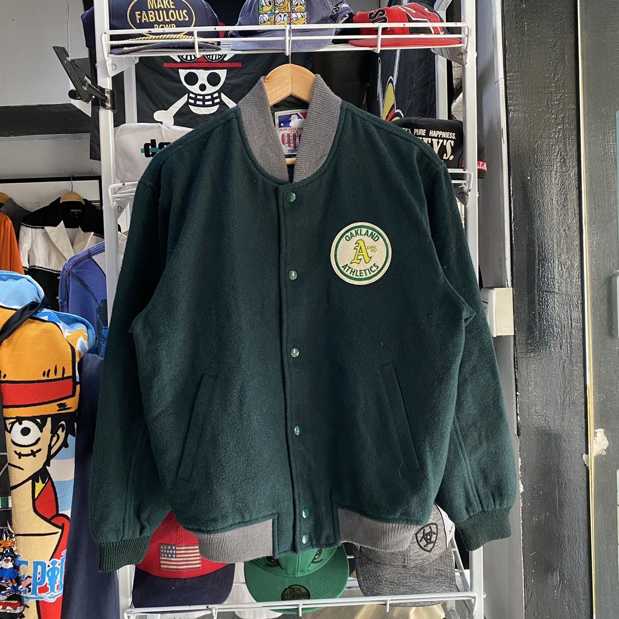 MLB Oakland Athletics A’s Vintage 90s MLB Varsity Jacket LL Size US XL / EU 56 / 4 - 2 Thumbnail