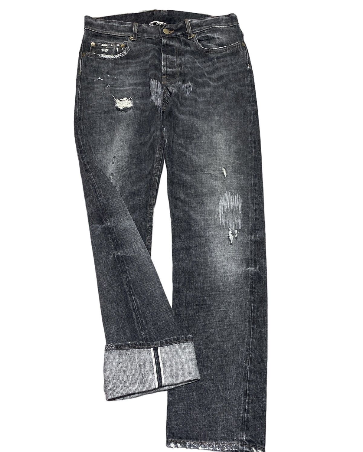 Golden Goose GGDB Selvedge Low Distressed denim Jeans Size US 31 - 5 Thumbnail
