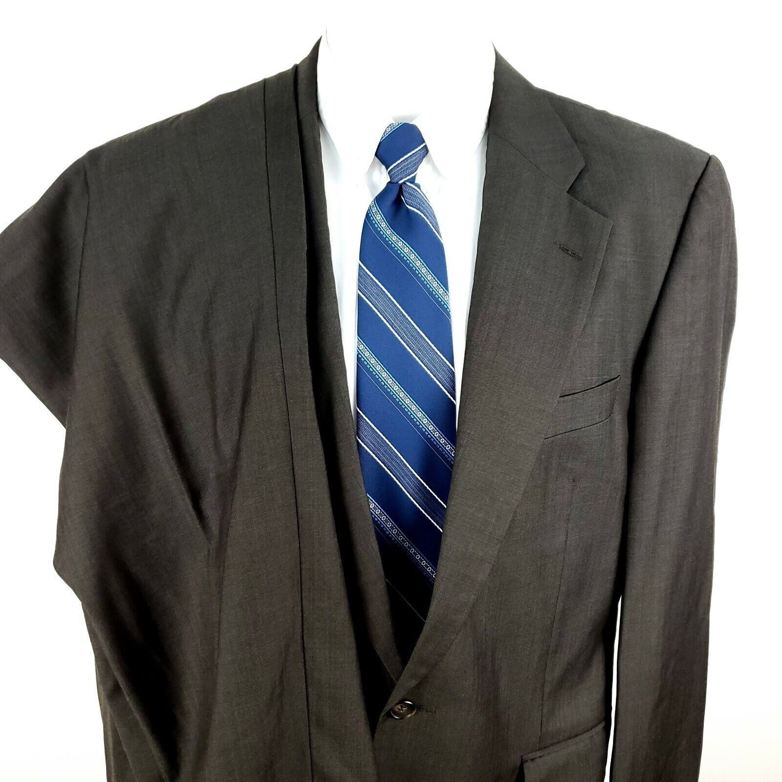 Savile Row Alexandre London Savile Row 40L 2 Button Brown Wool Silk 2 P Size 40L - 1 Thumbnail