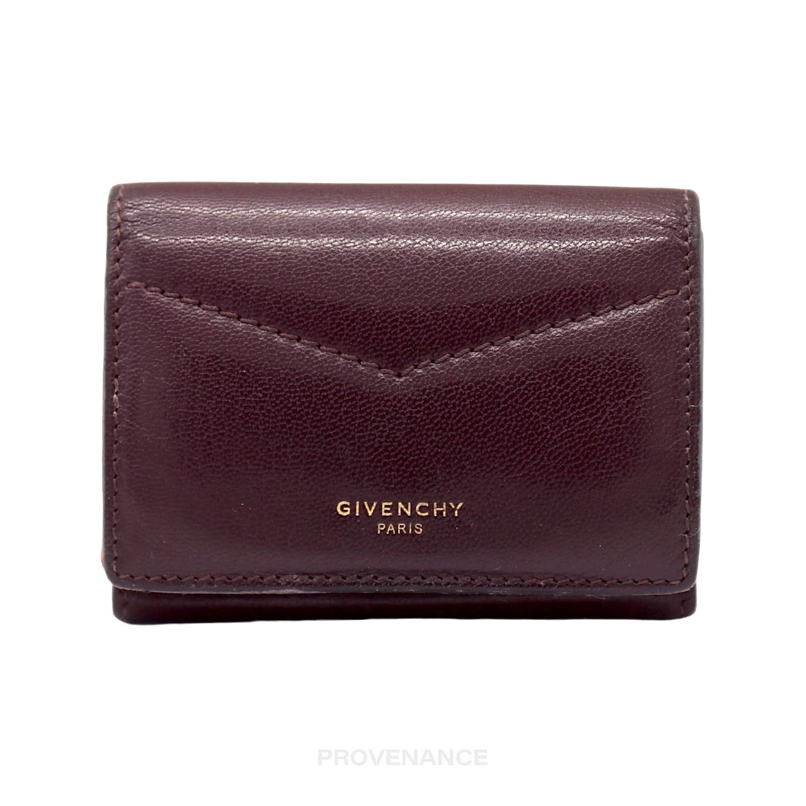 Givenchy 🔴 Givenchy Two Tone Trifold Wallet - Burgundy Leather Size ONE SIZE - 1 Thumbnail