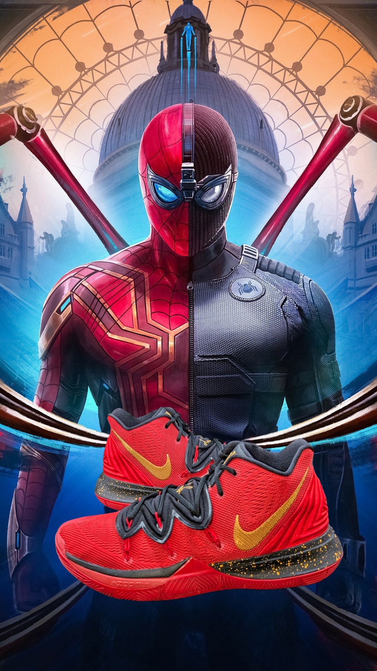 Nike Nike Kyrie 5 Nike By You ID Iron Spider Marvel Size US 12.5 / EU 45-46 - 2 Thumbnail