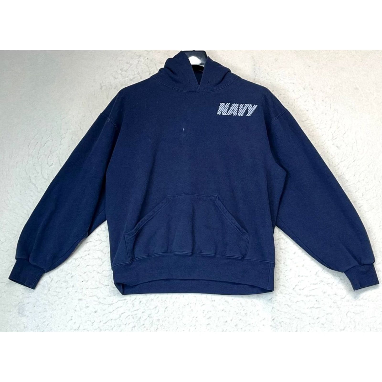 Soffe VINTAGE Soffee USA Navy Hoodie Pullover Size M Navy Logo Hooded Sweatshirt Men Size US M / EU 48-50 / 2 - 2 Thumbnail