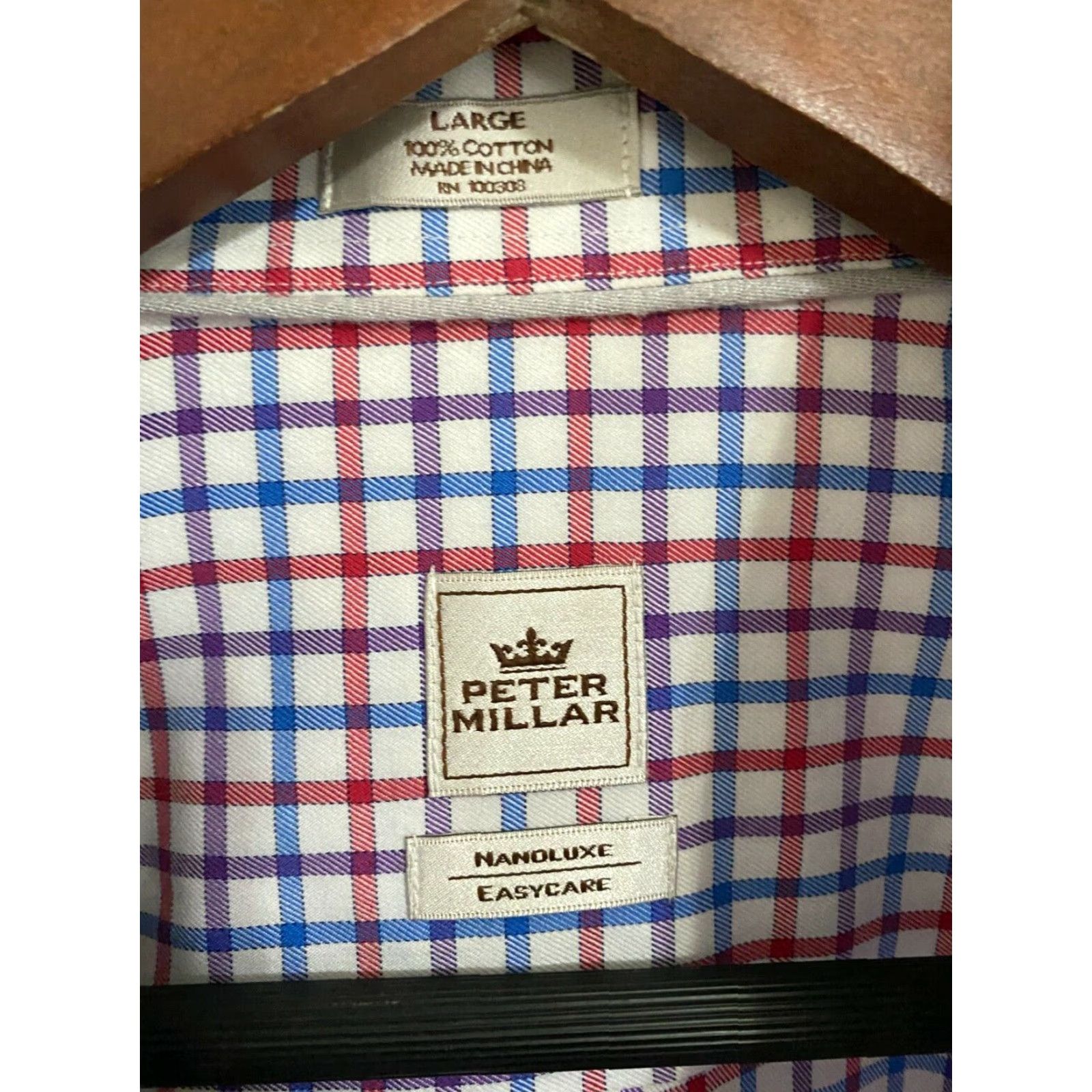 Peter Millar Peter Millar Men’s L LS Easy Care Button Down Blue red Shirt Check Plaid Size US L / EU 52-54 / 3 - 2 Thumbnail